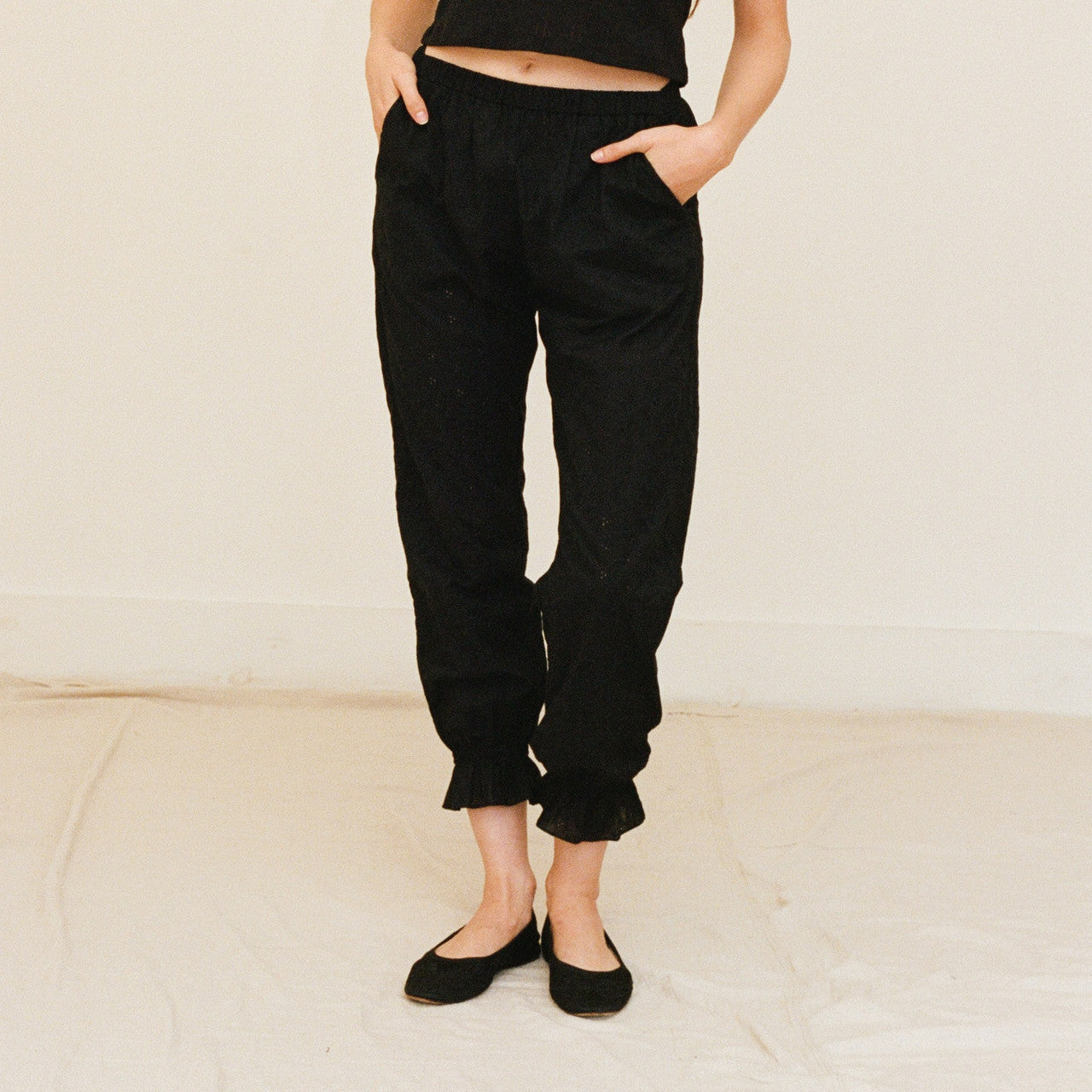 Embroidered Eyelet Bloomer Pants
