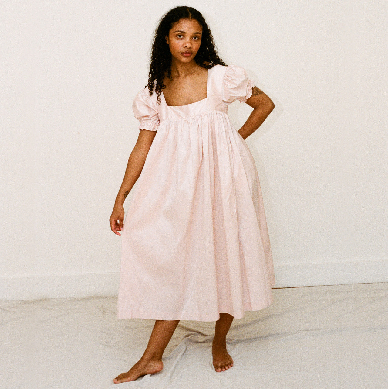pink house dress Linen Decima Dress, L