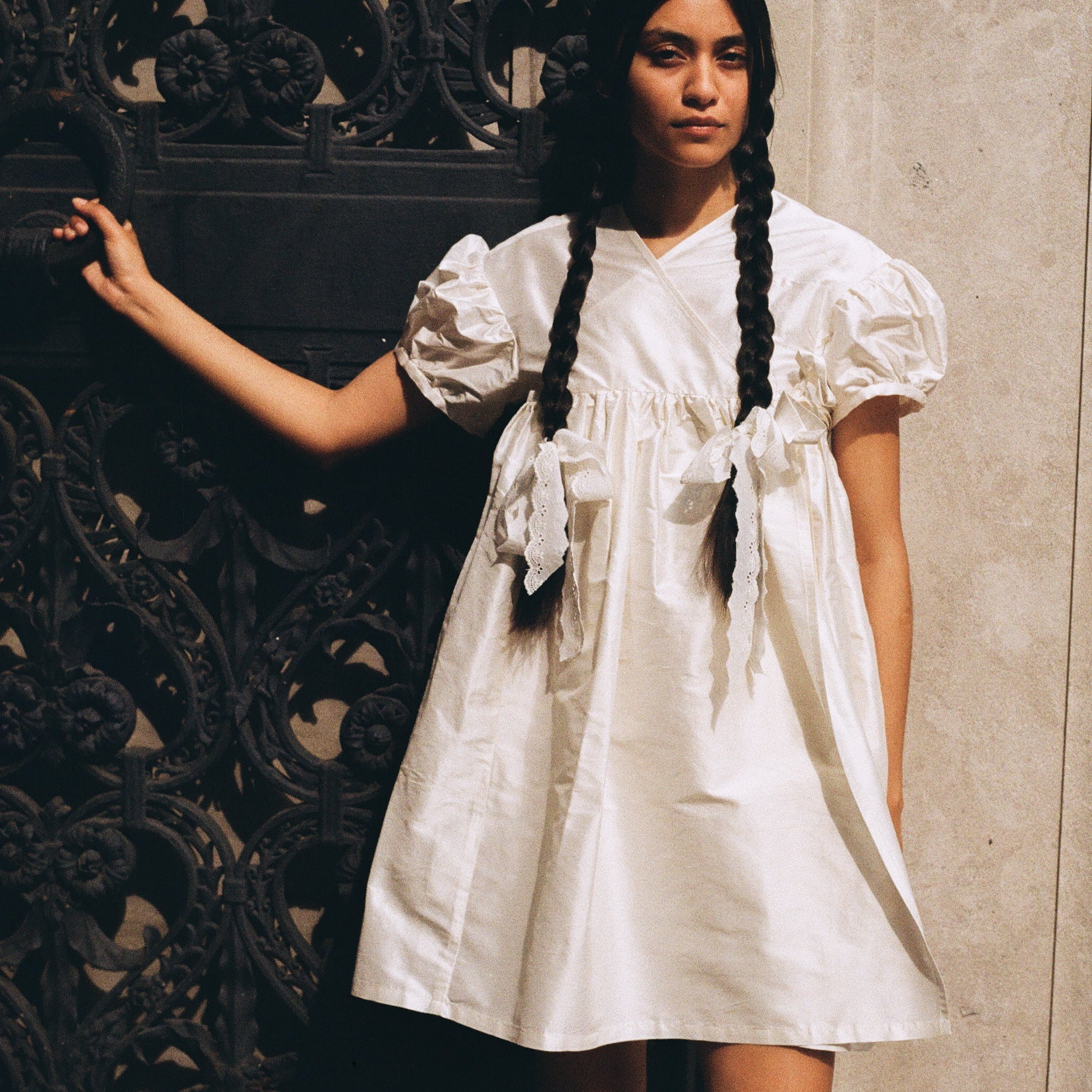 Ivory Silk Wrap Dress Small (Available) Ivory Silk Wrap Dress Small (Available)