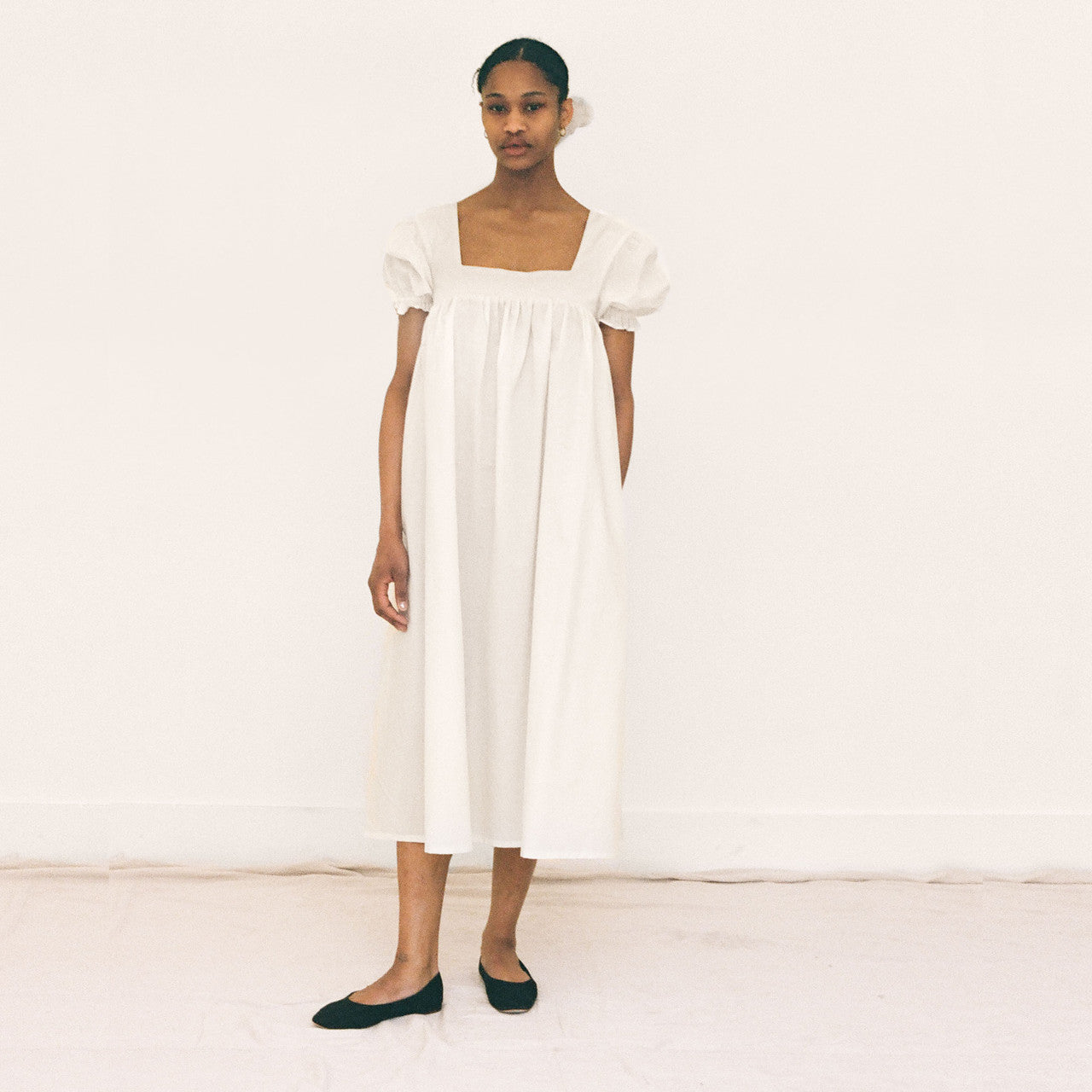 Batiste Cotton Tie-Back Dress Medium Batiste Cotton Tie-Back Dress Medium