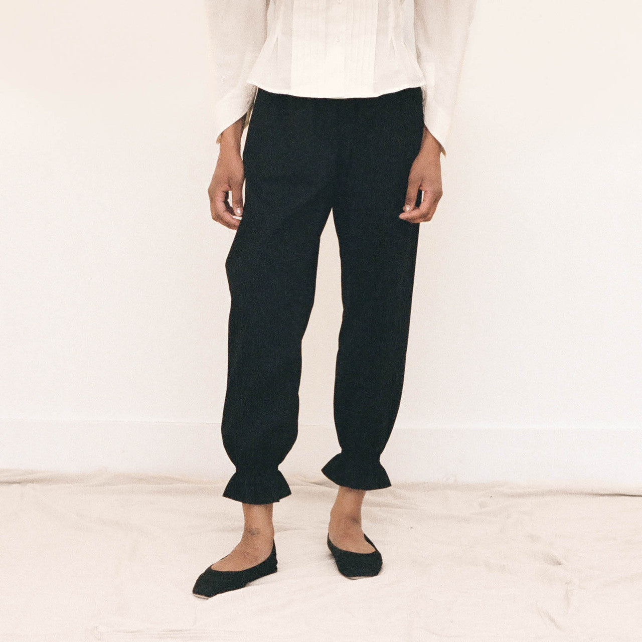 Black Cotton Bloomer Pants