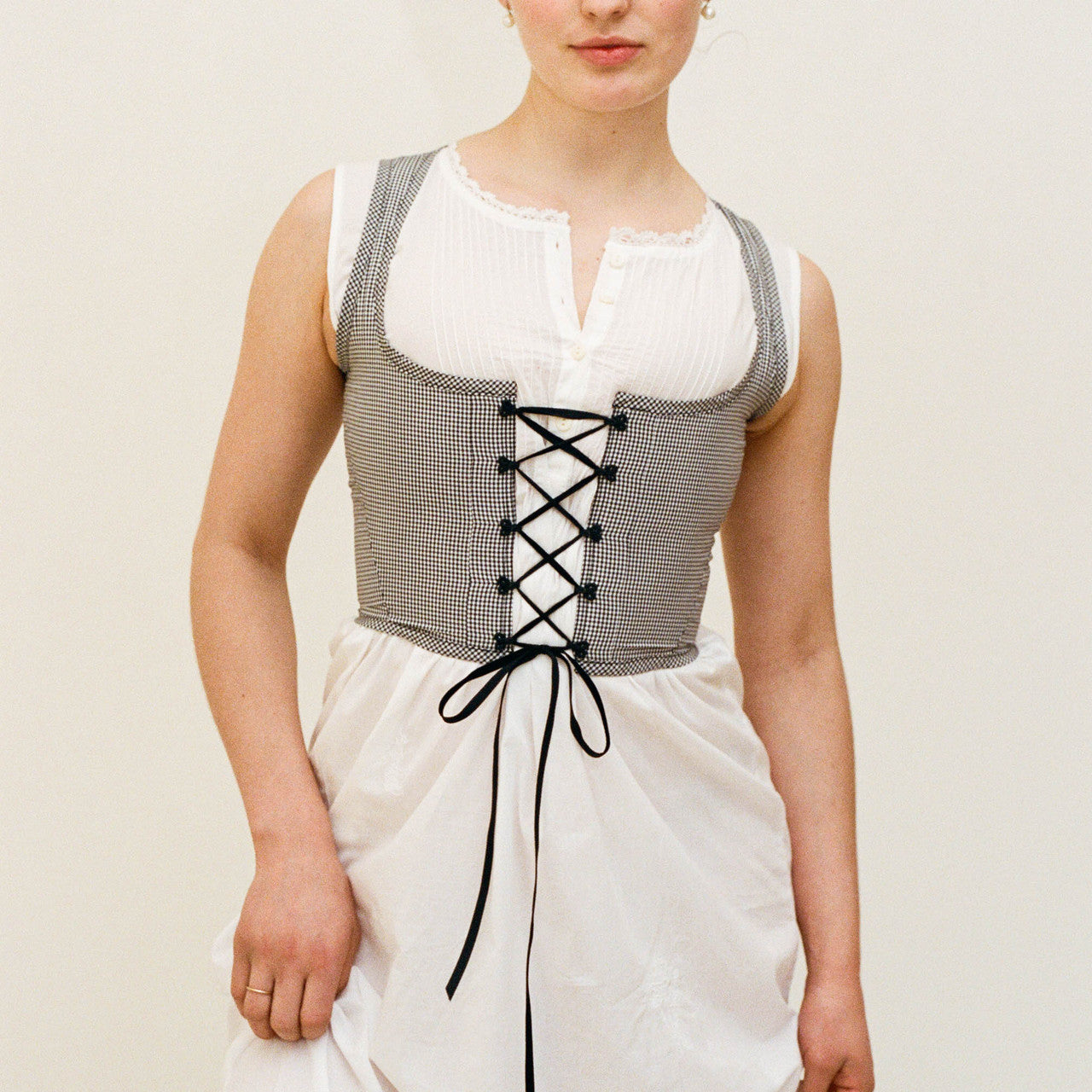 Vichy Check Cotton Corset (10% off)