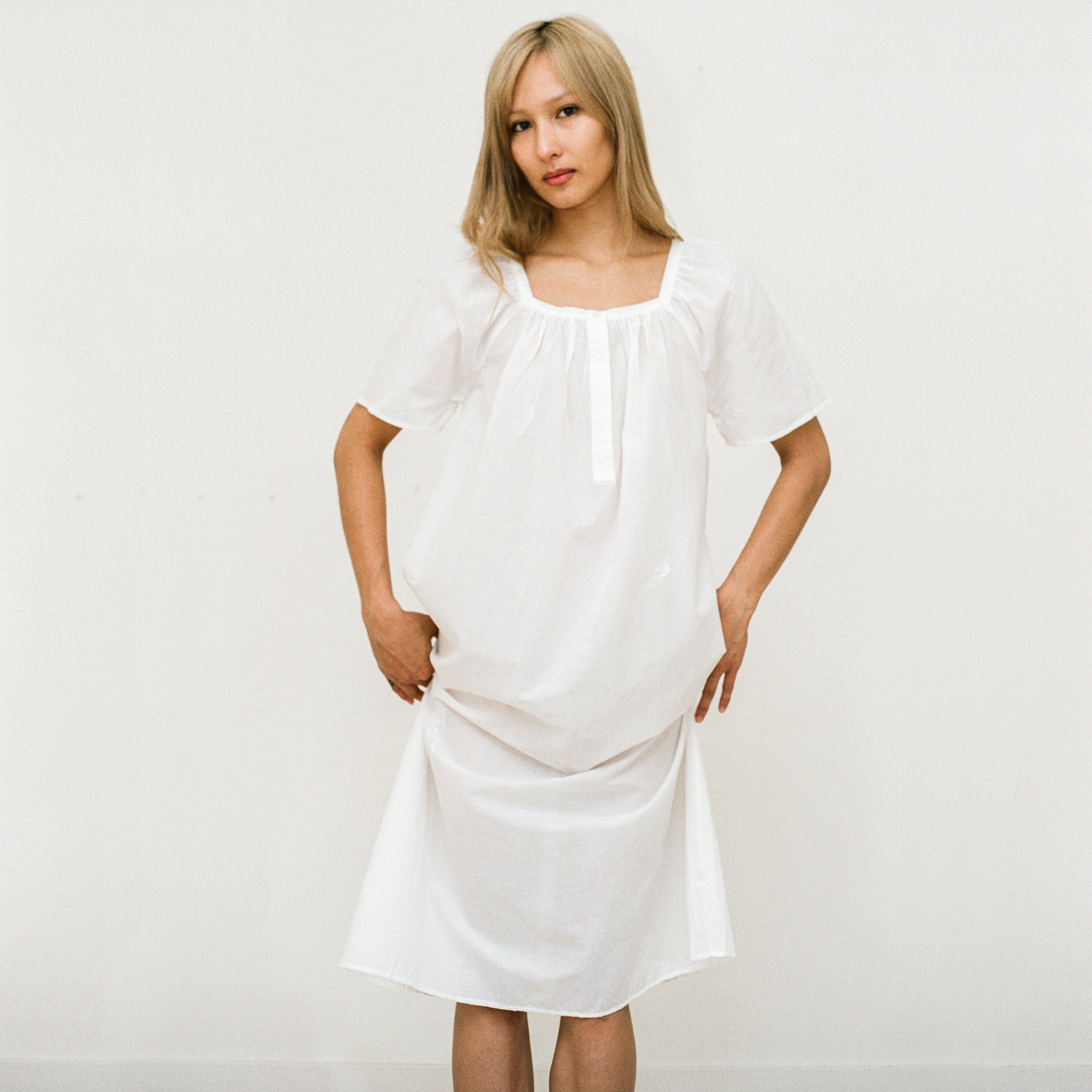 nightwear dress for ladies Lamb Nightdress, White
