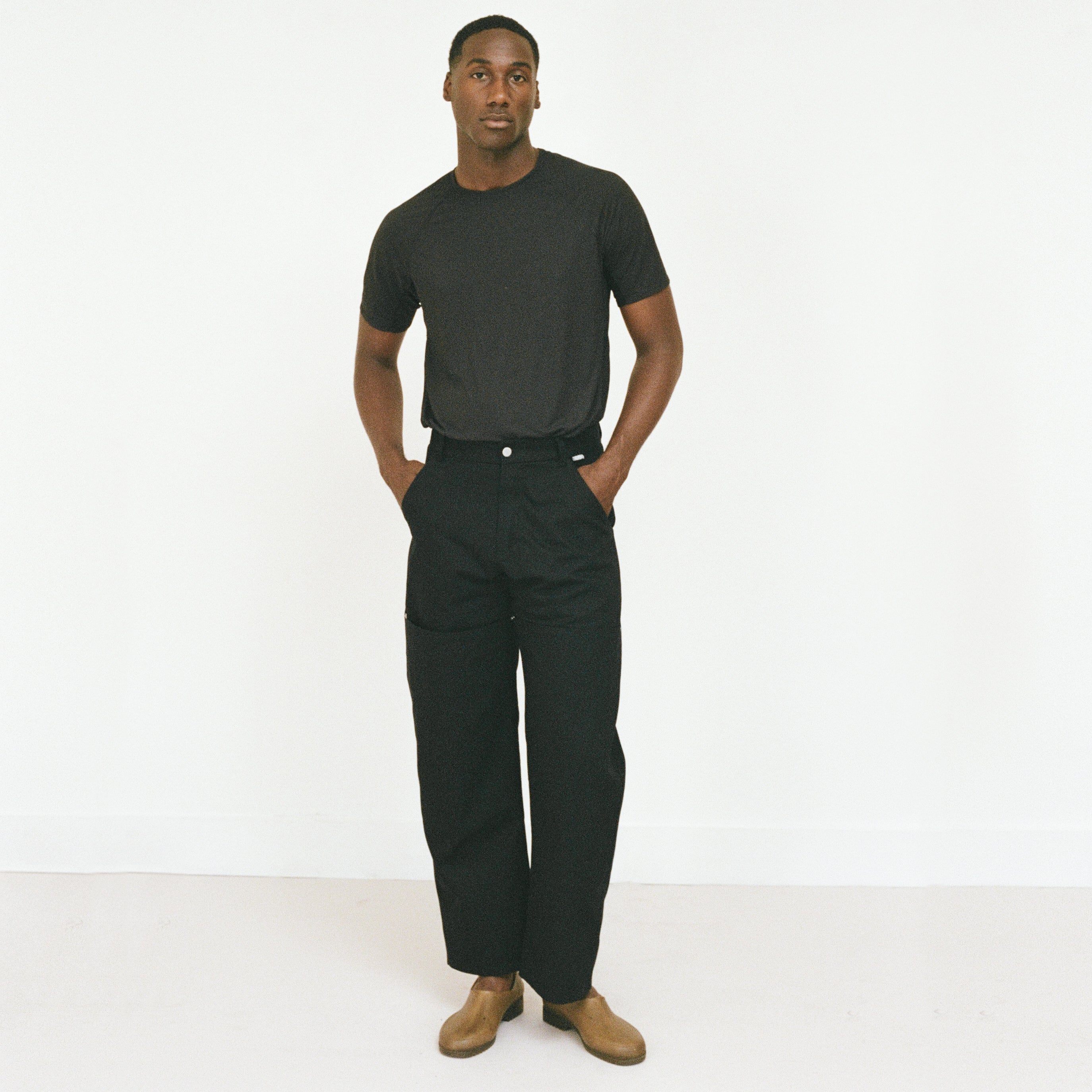 Black Deep-Pocket Work Pants