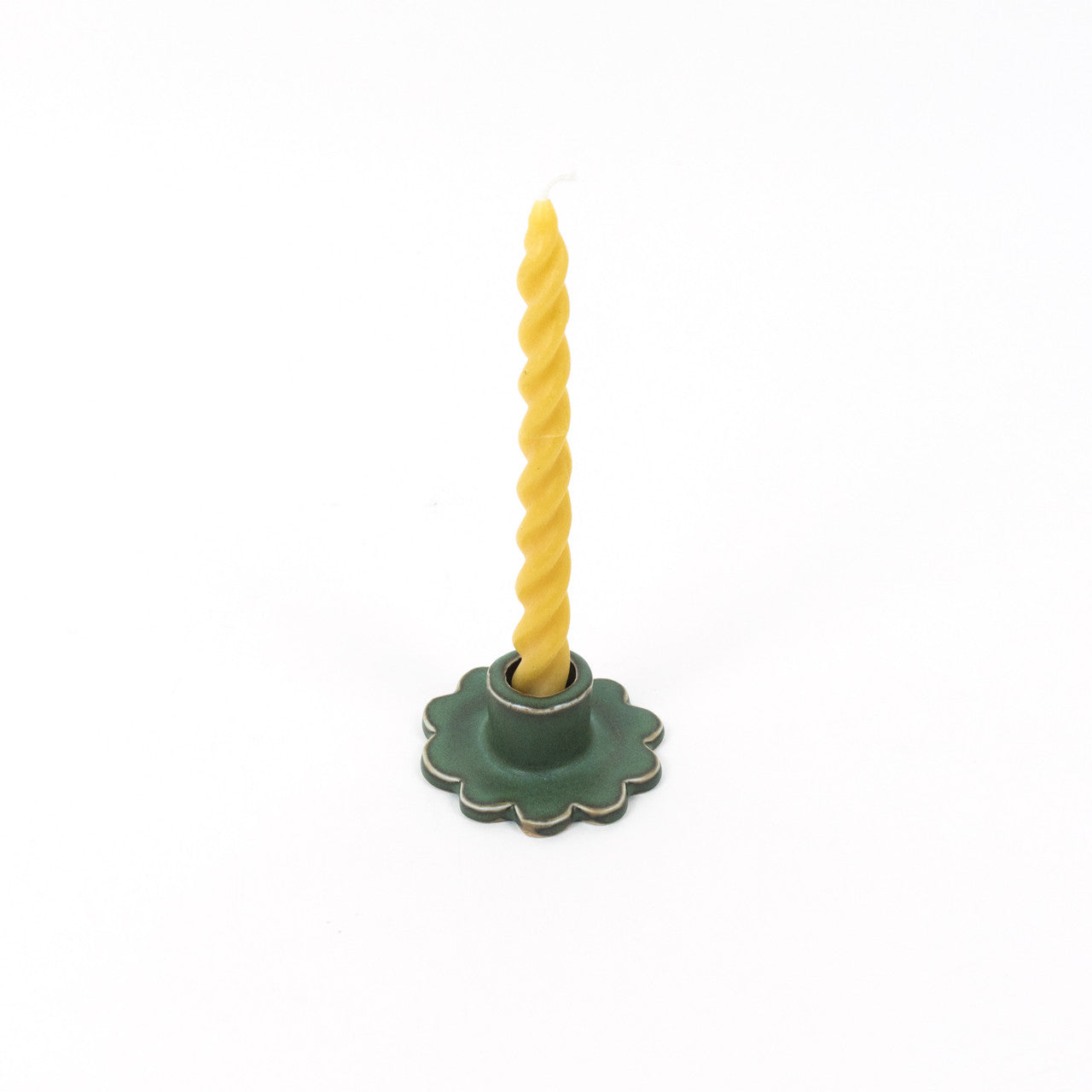 SDM Scalloped Green Candle Holder