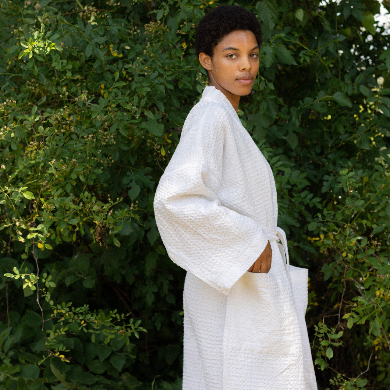Cotton & Linen Honeycomb Waffle Robe