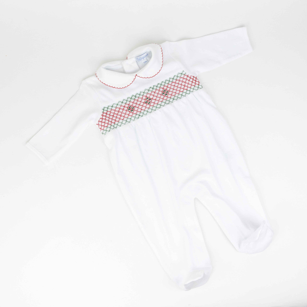 Nella Pima Smocked Christmas Footie