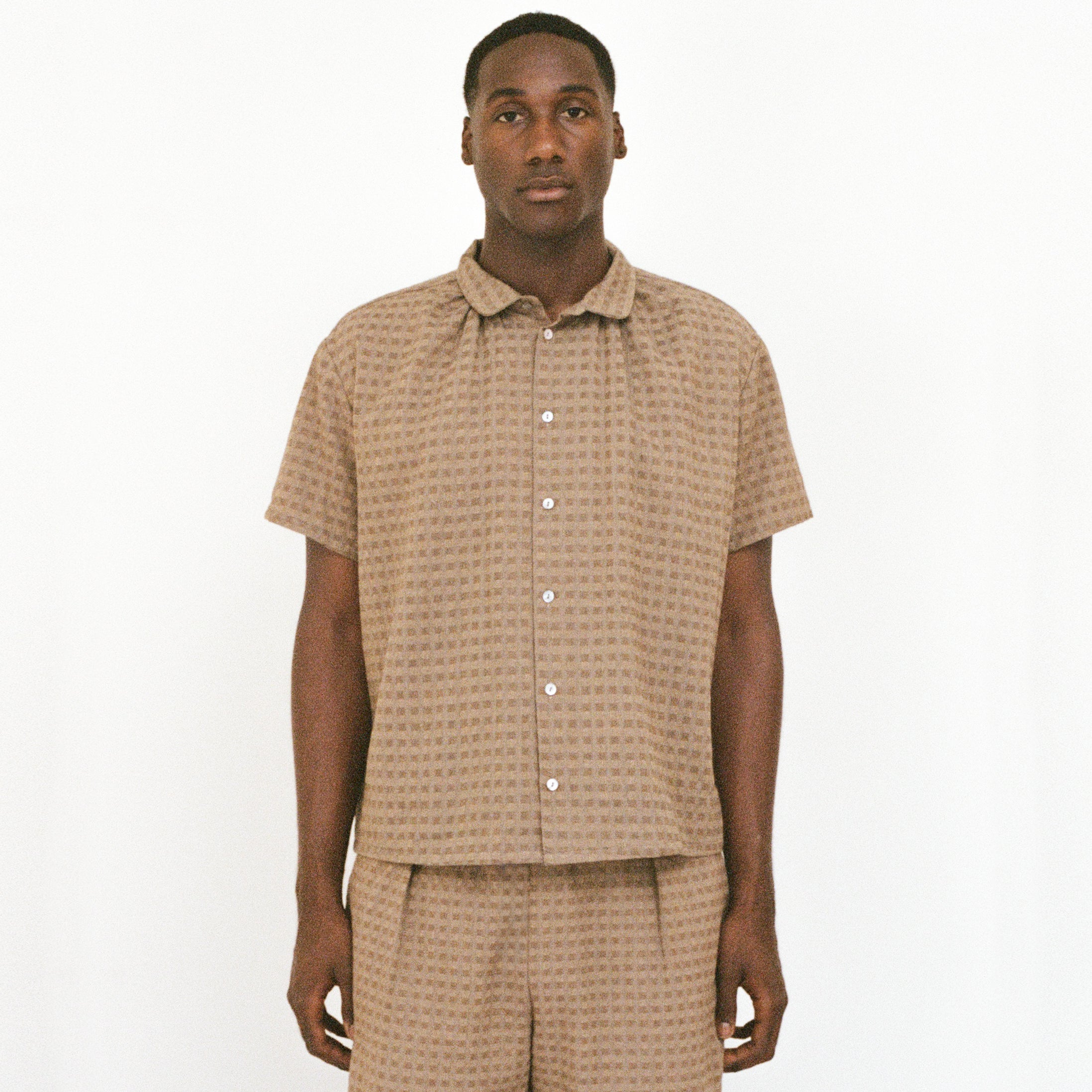 Mud Short Sleeve Shirred Shirt