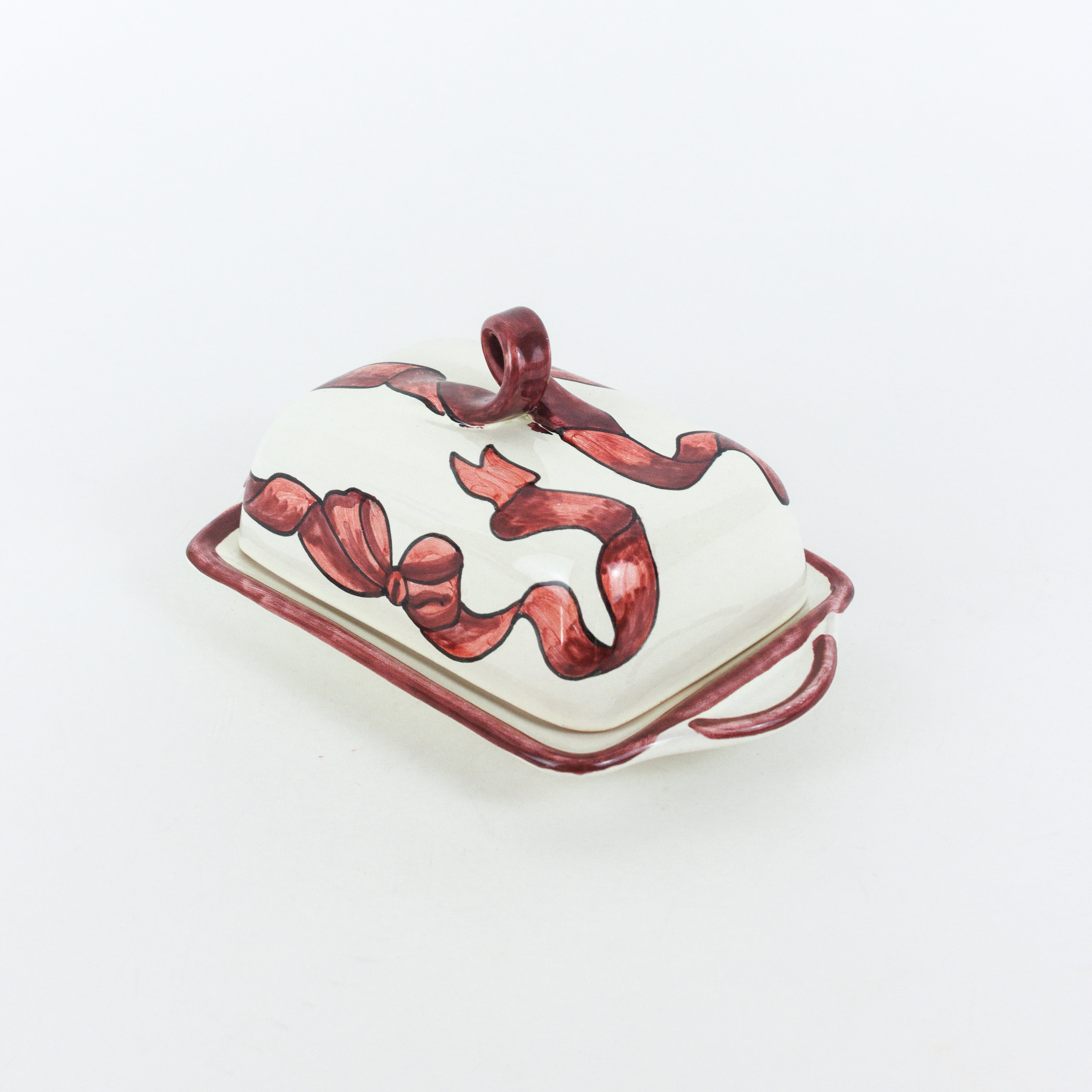 Olive & Ribbon Butter Dish