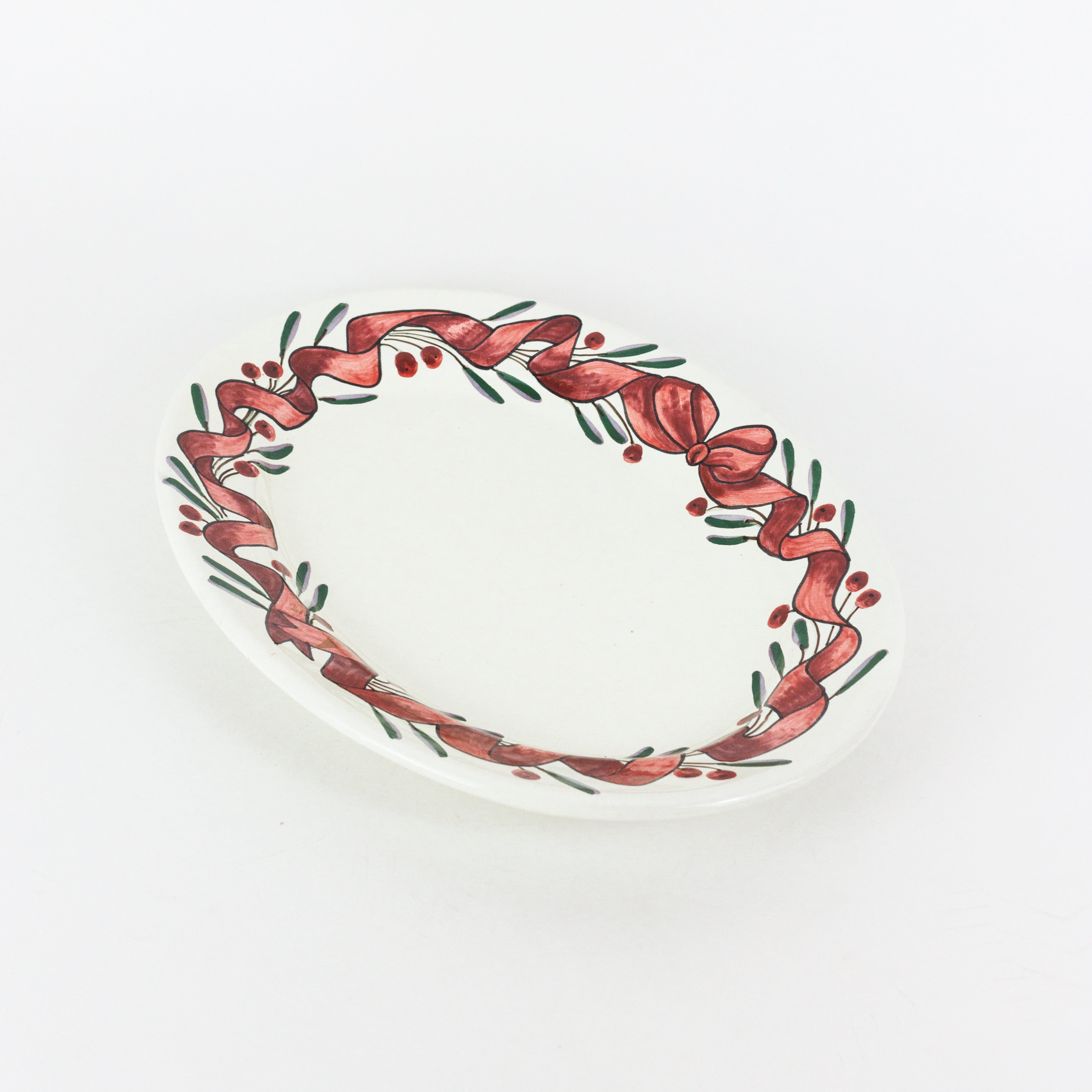 Olive & Ribbon Oval Platter