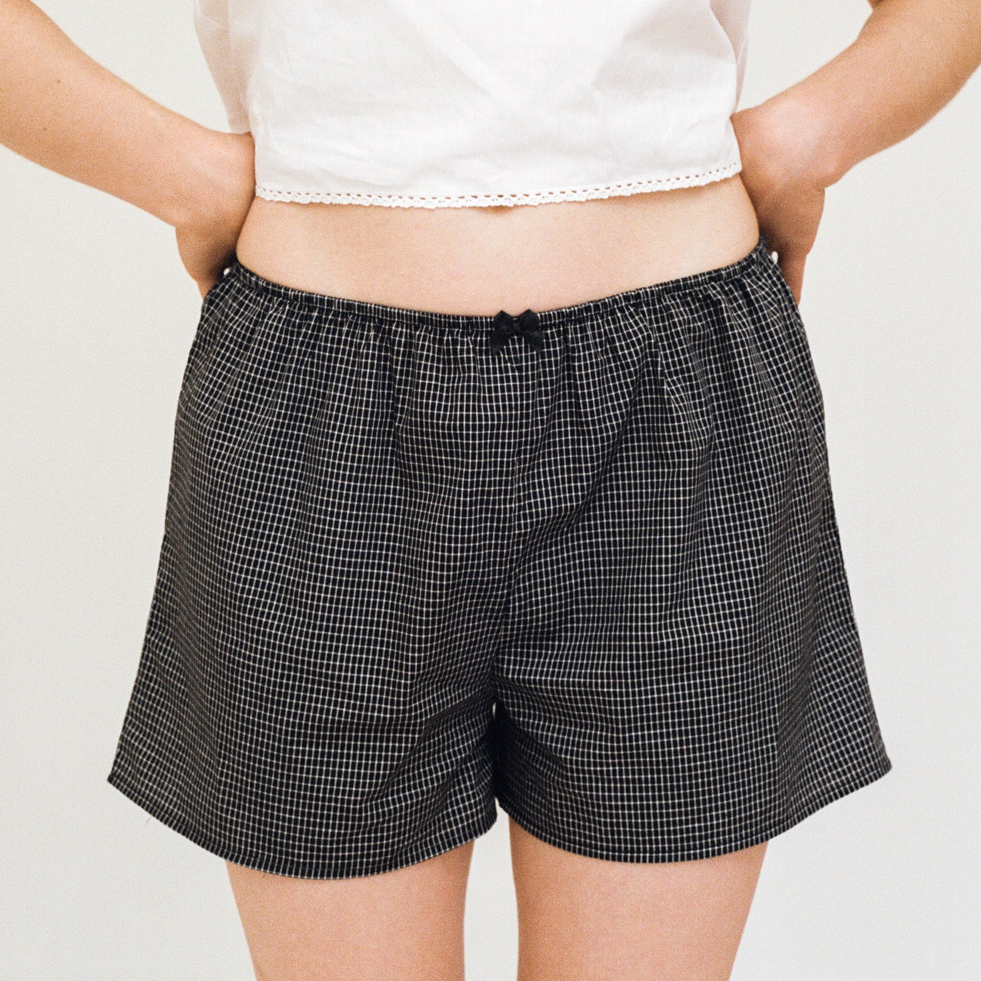 Black & White Grid Play Shorts