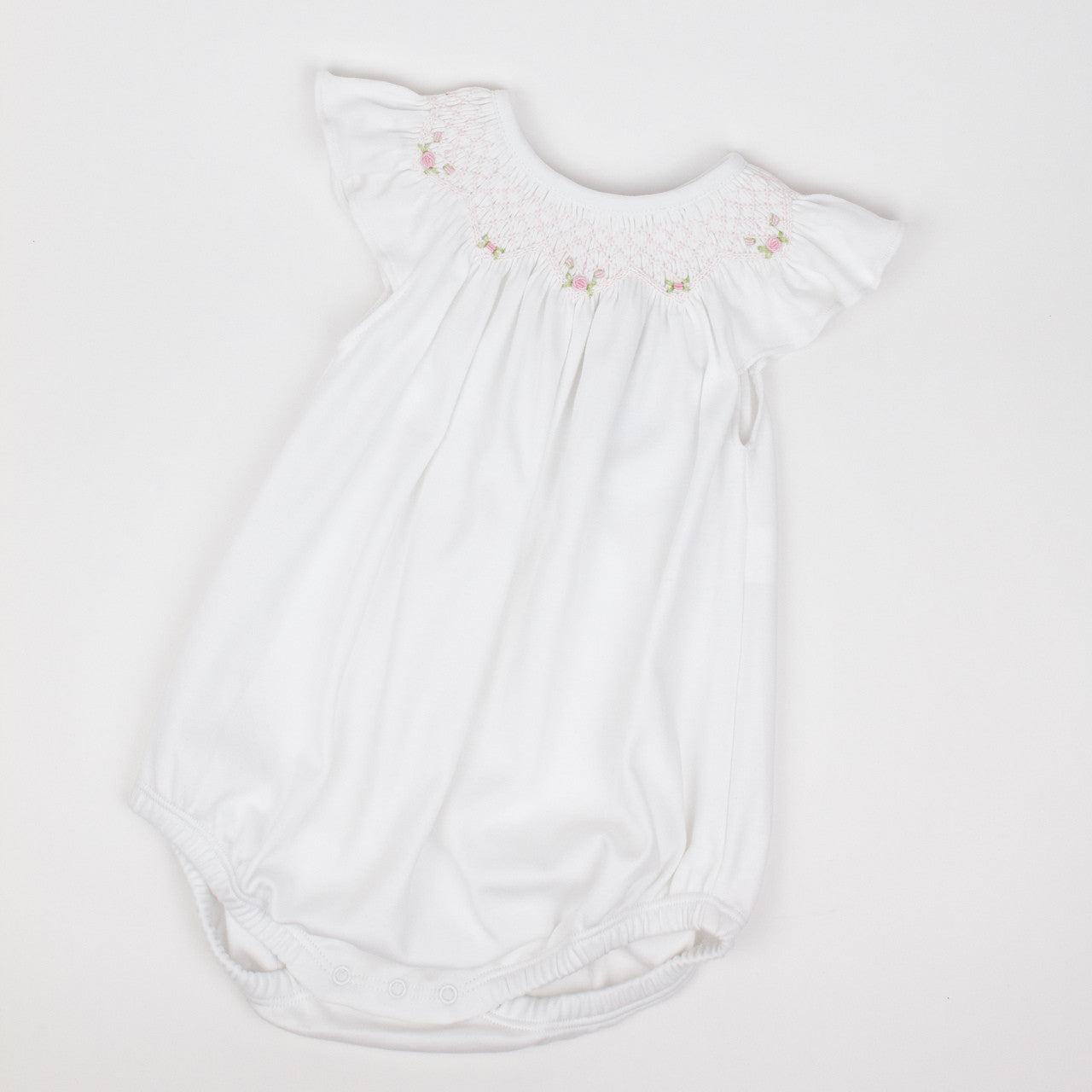 Nella Pima Smocked Rose Baby Bubble