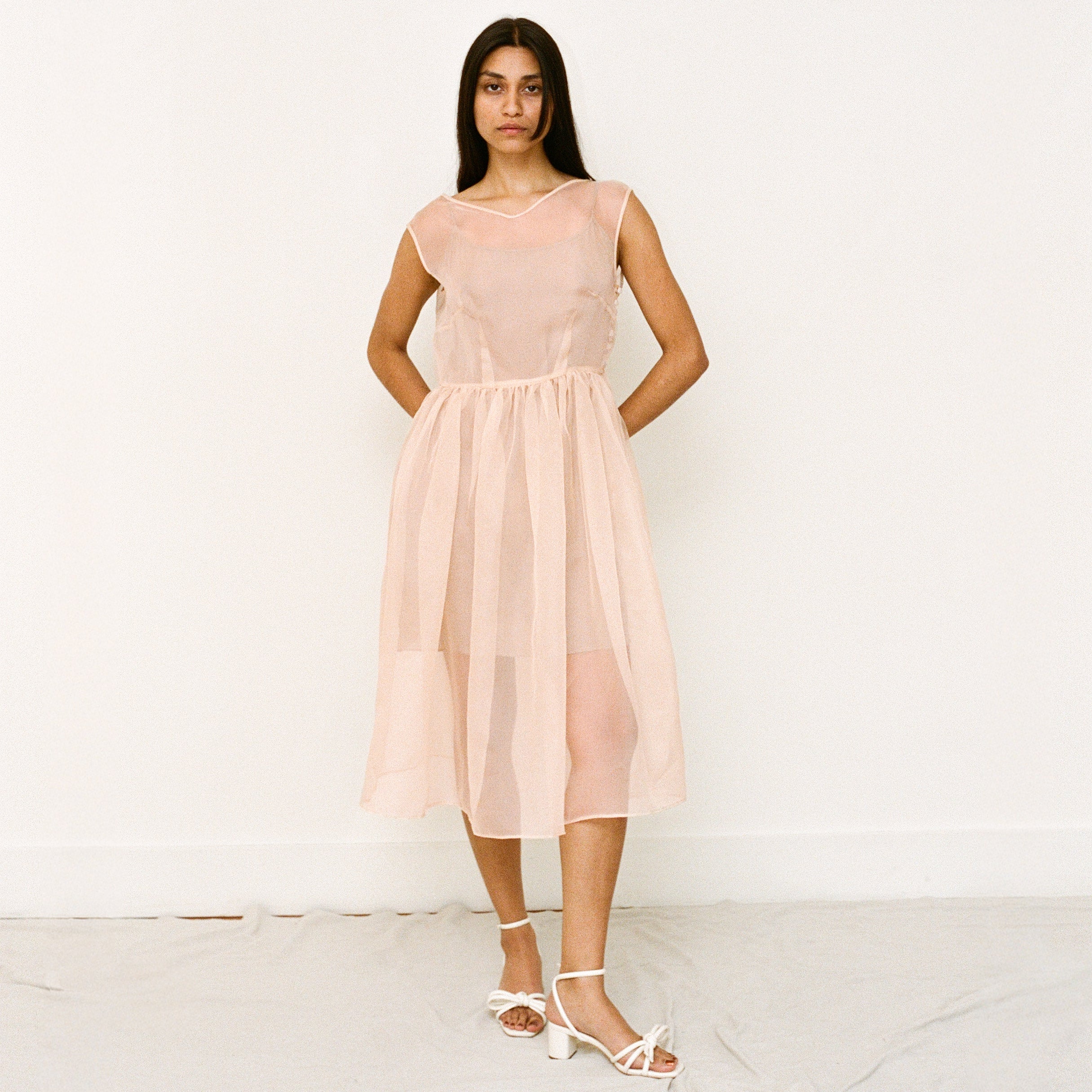 Apricot Organza Ghost Dress Large Apricot Organza Ghost Dress Large