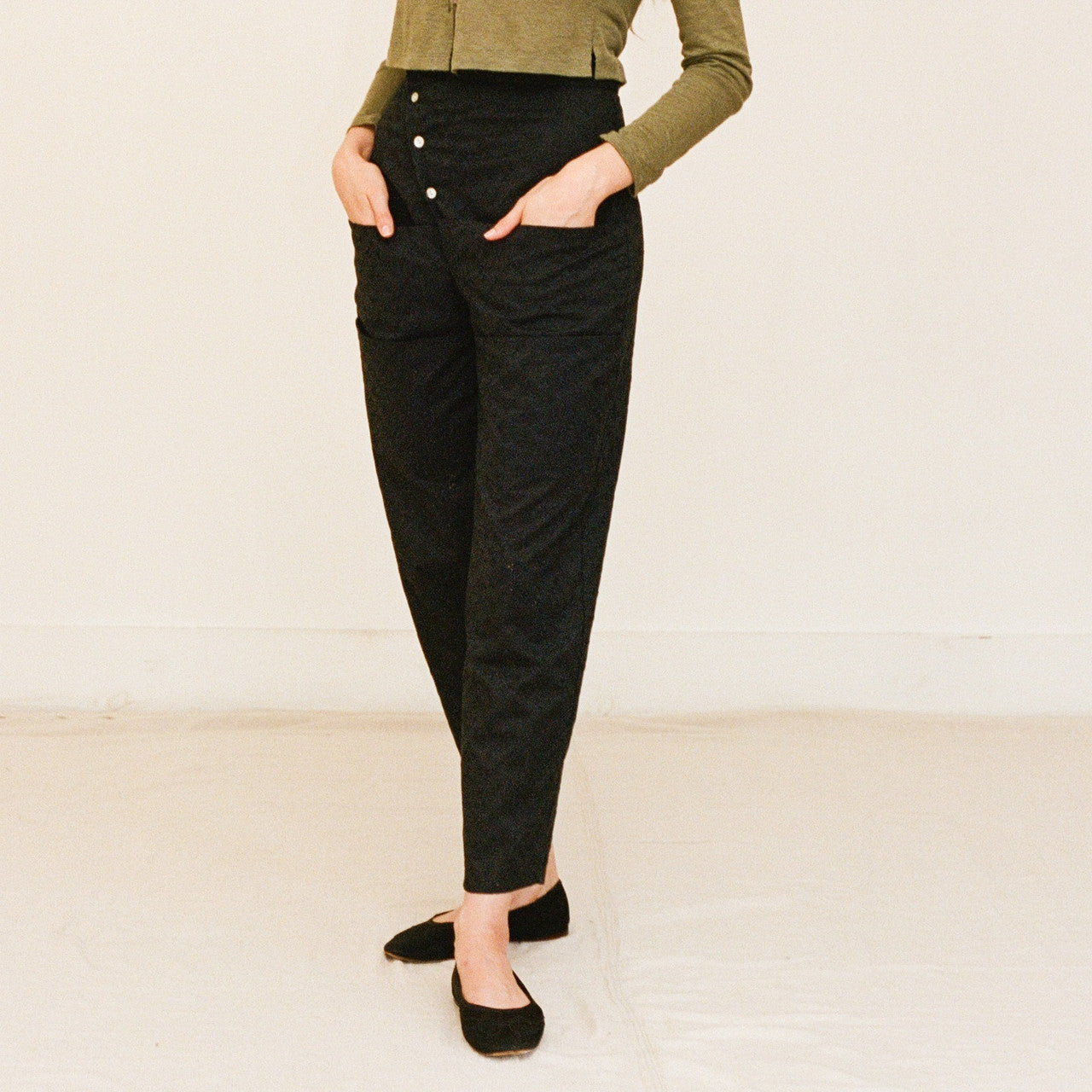 Embroidered Eyelet Pocket Pants