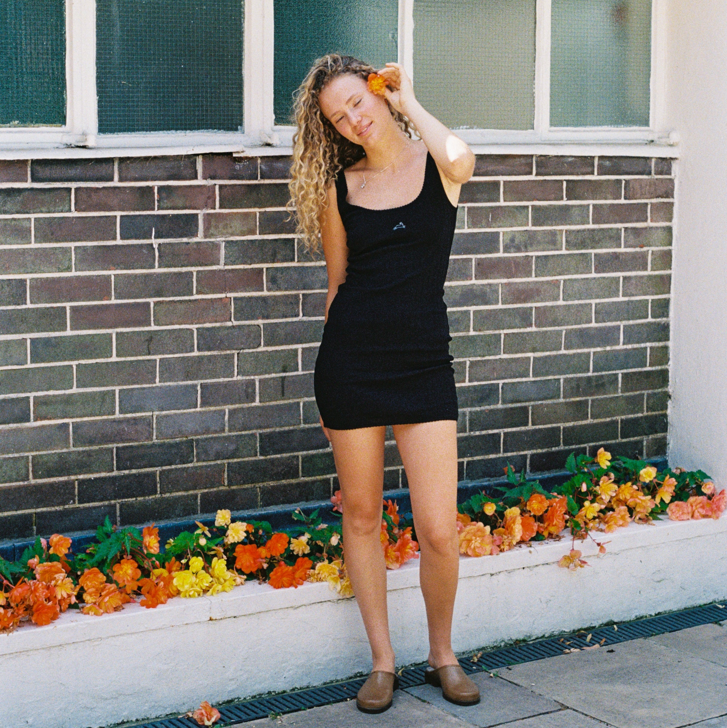 Pointelle Tank Mini Dress Black / Extra Large