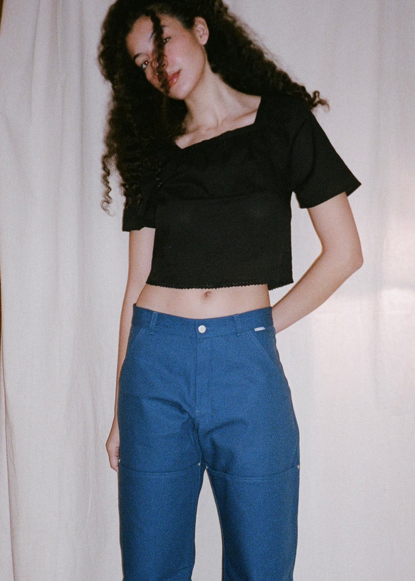 Deep-Pocket Work Pants, Blue