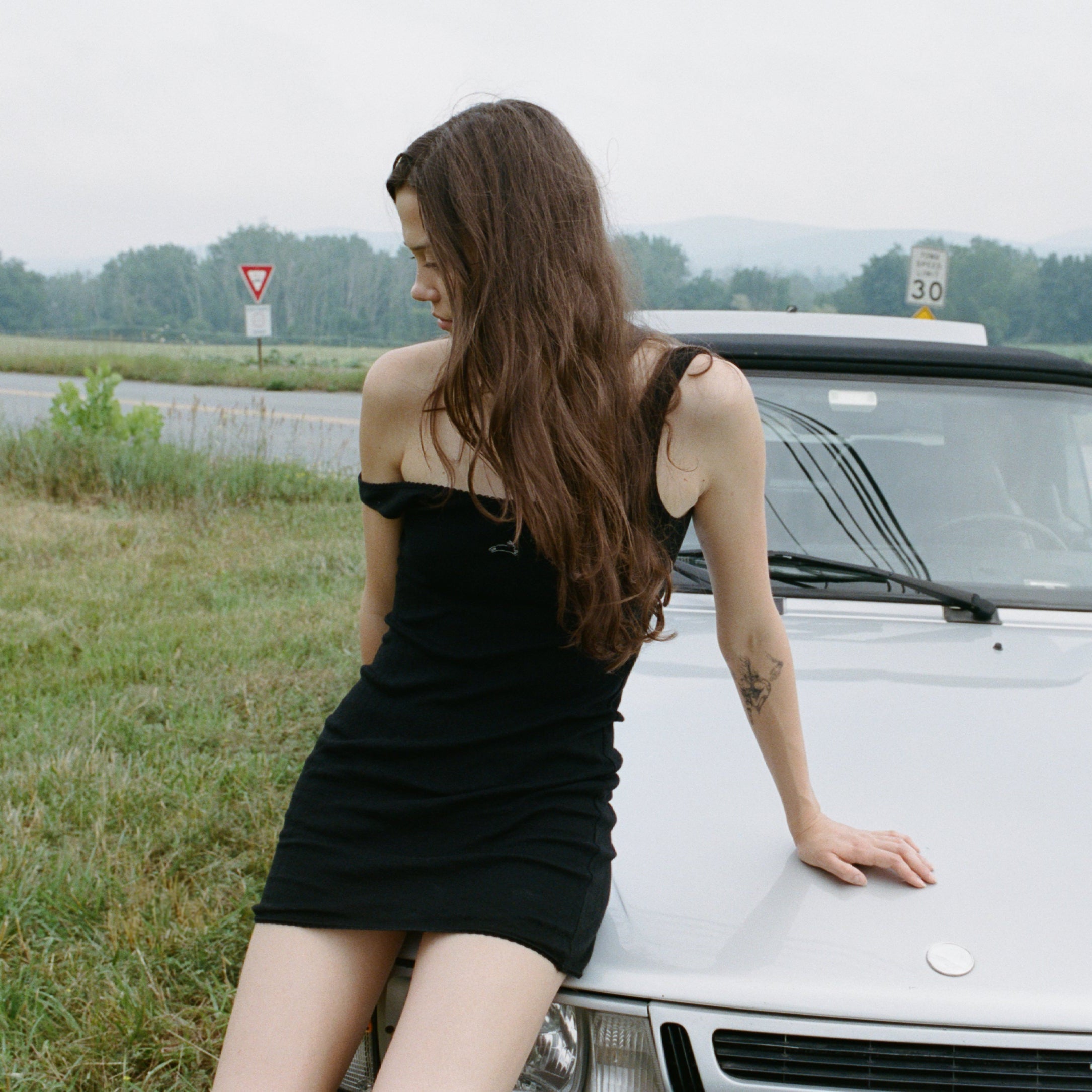 Pointelle Tank Mini Dress Black / Extra Large