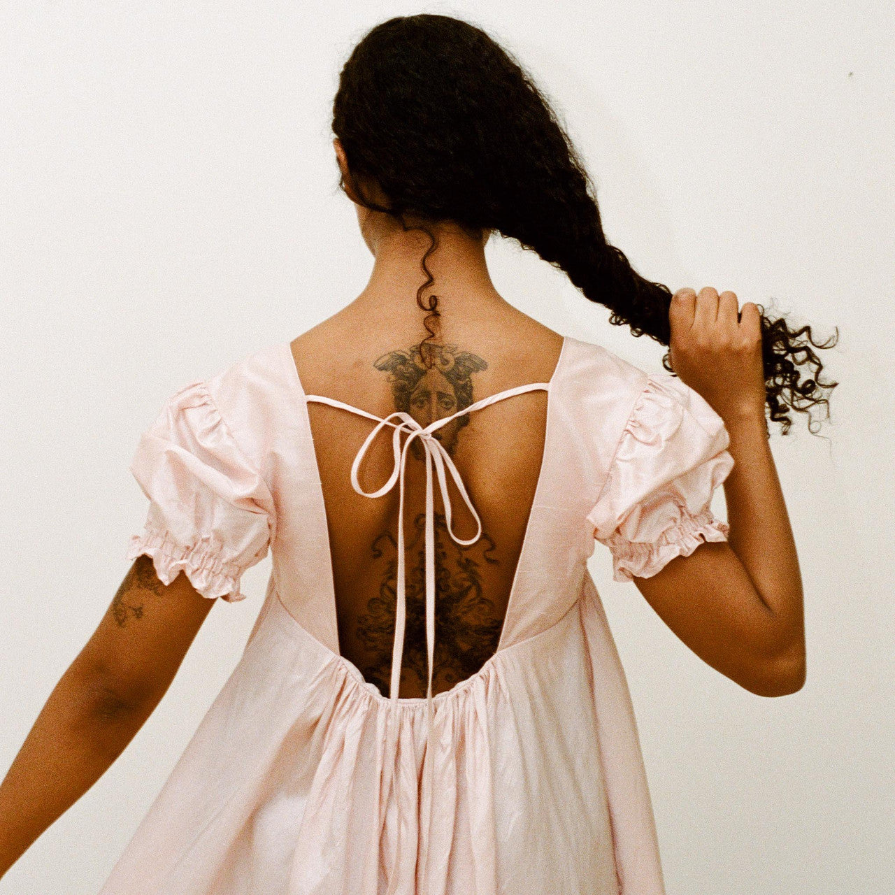 Petal Silk Tie-Back Dress Medium Petal Silk Tie-Back Dress Medium