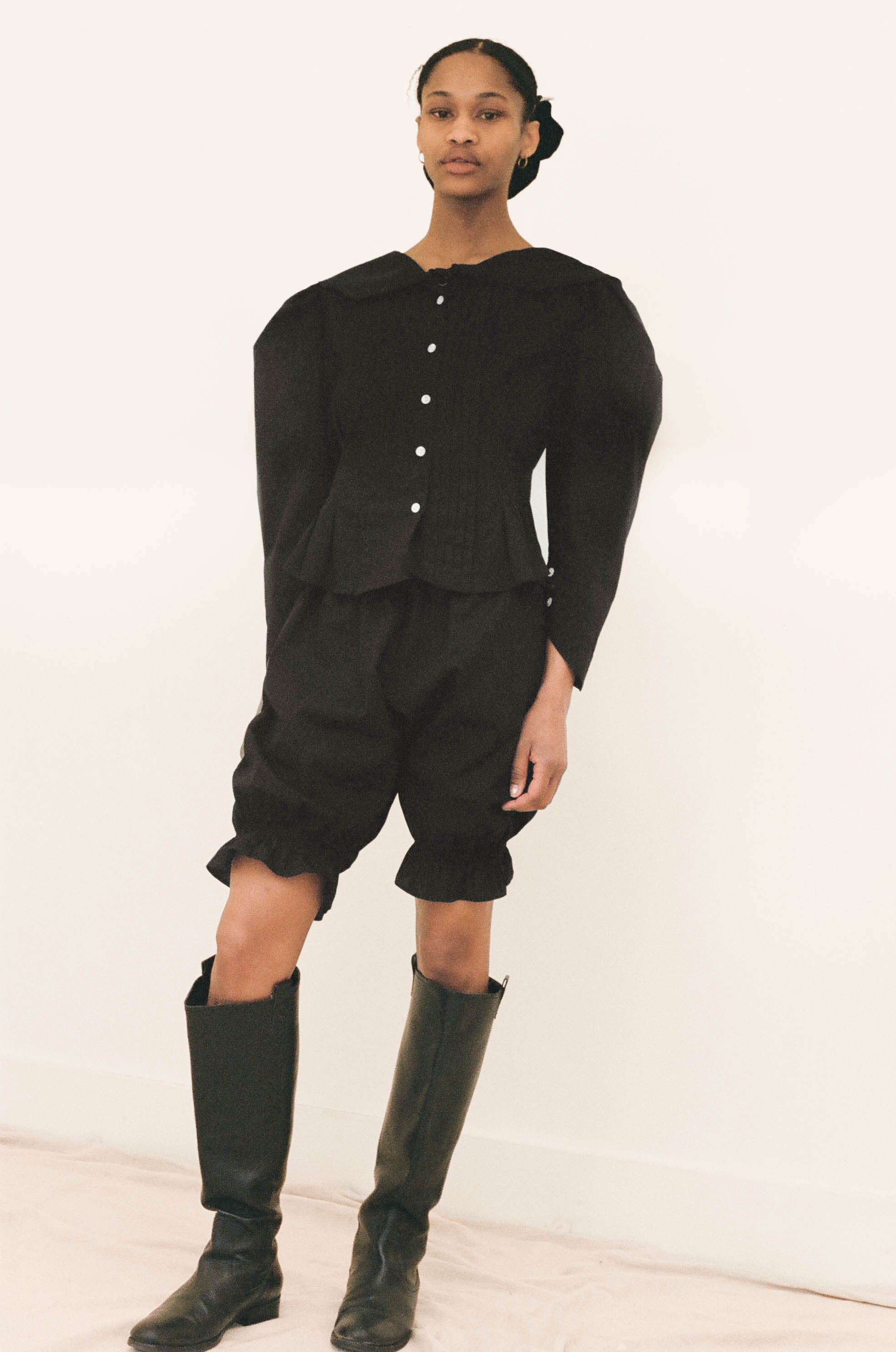 Black Cotton Bloomer Shorts