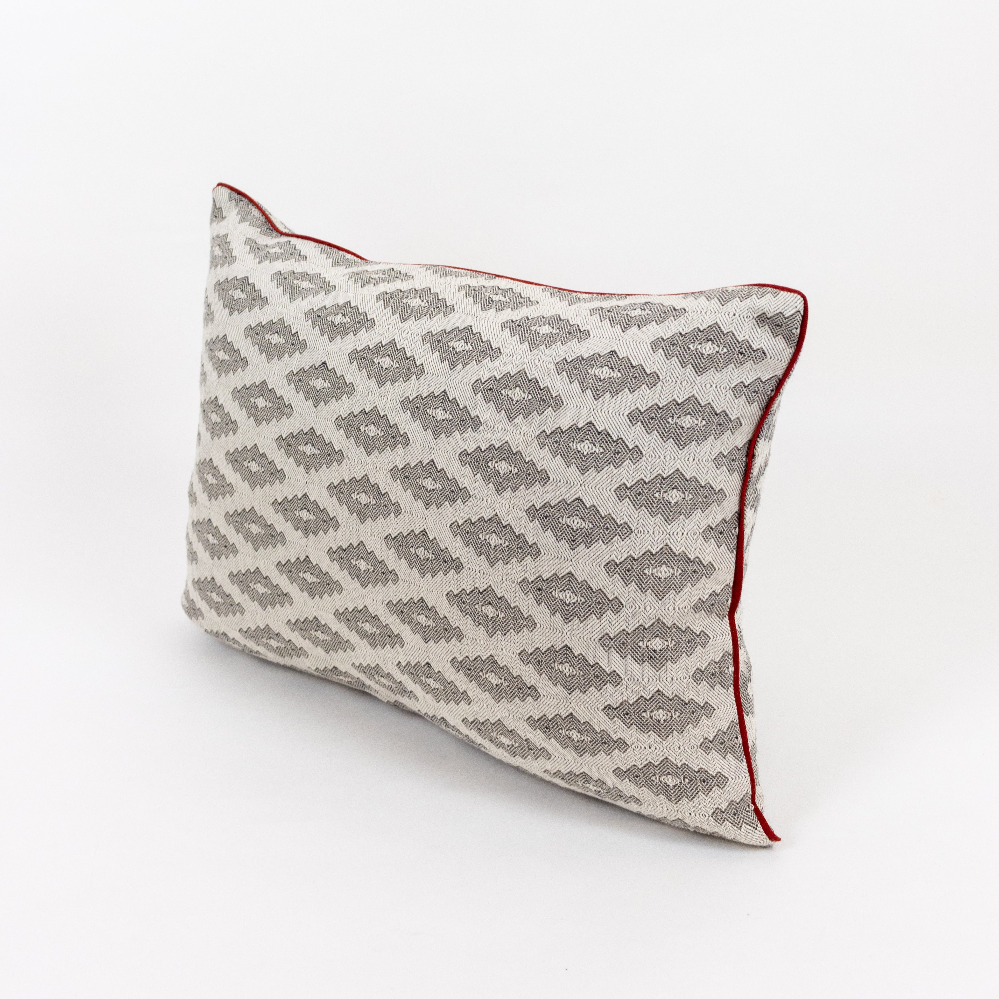 Grey Jacquard Woven Cushion