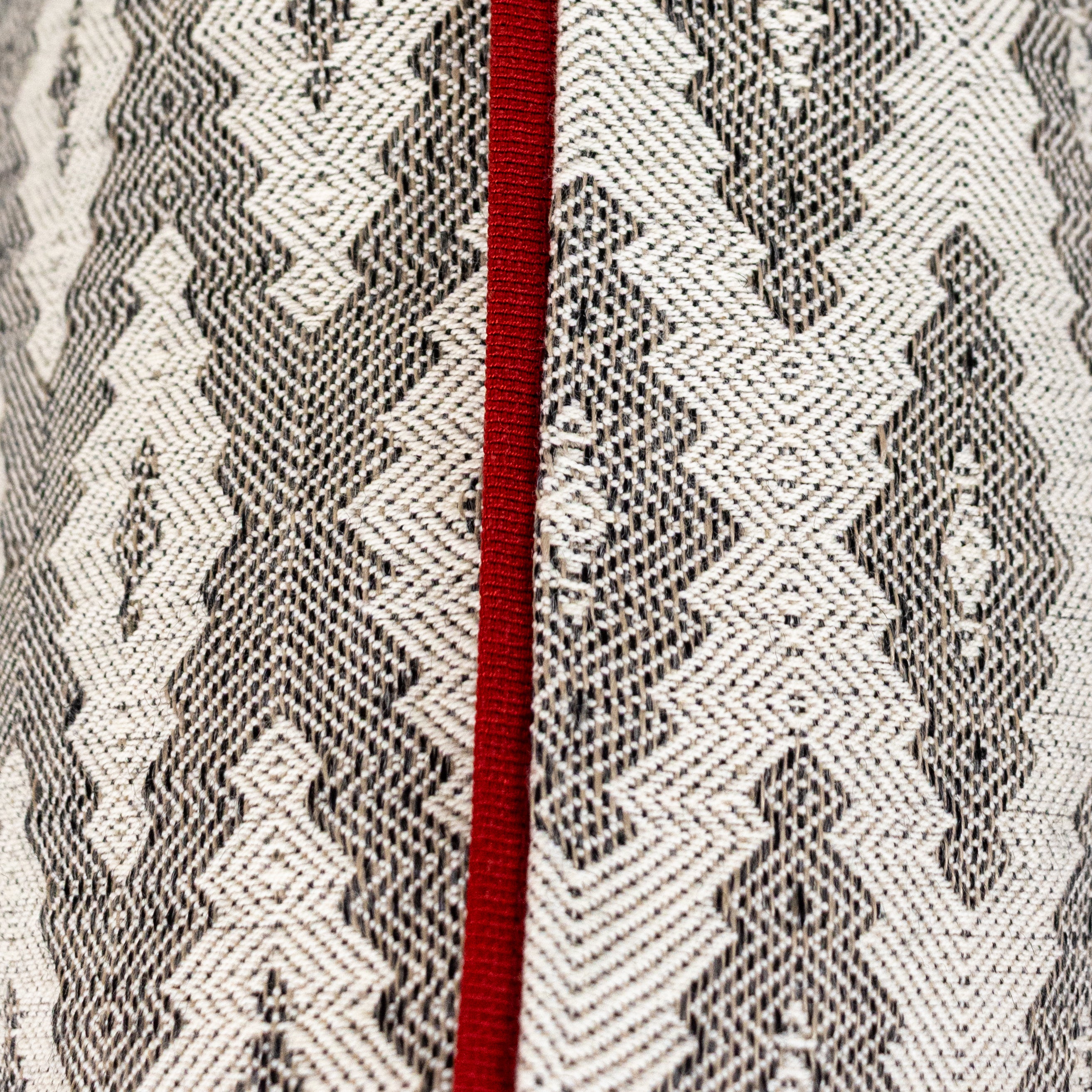 Grey Jacquard Woven Cushion