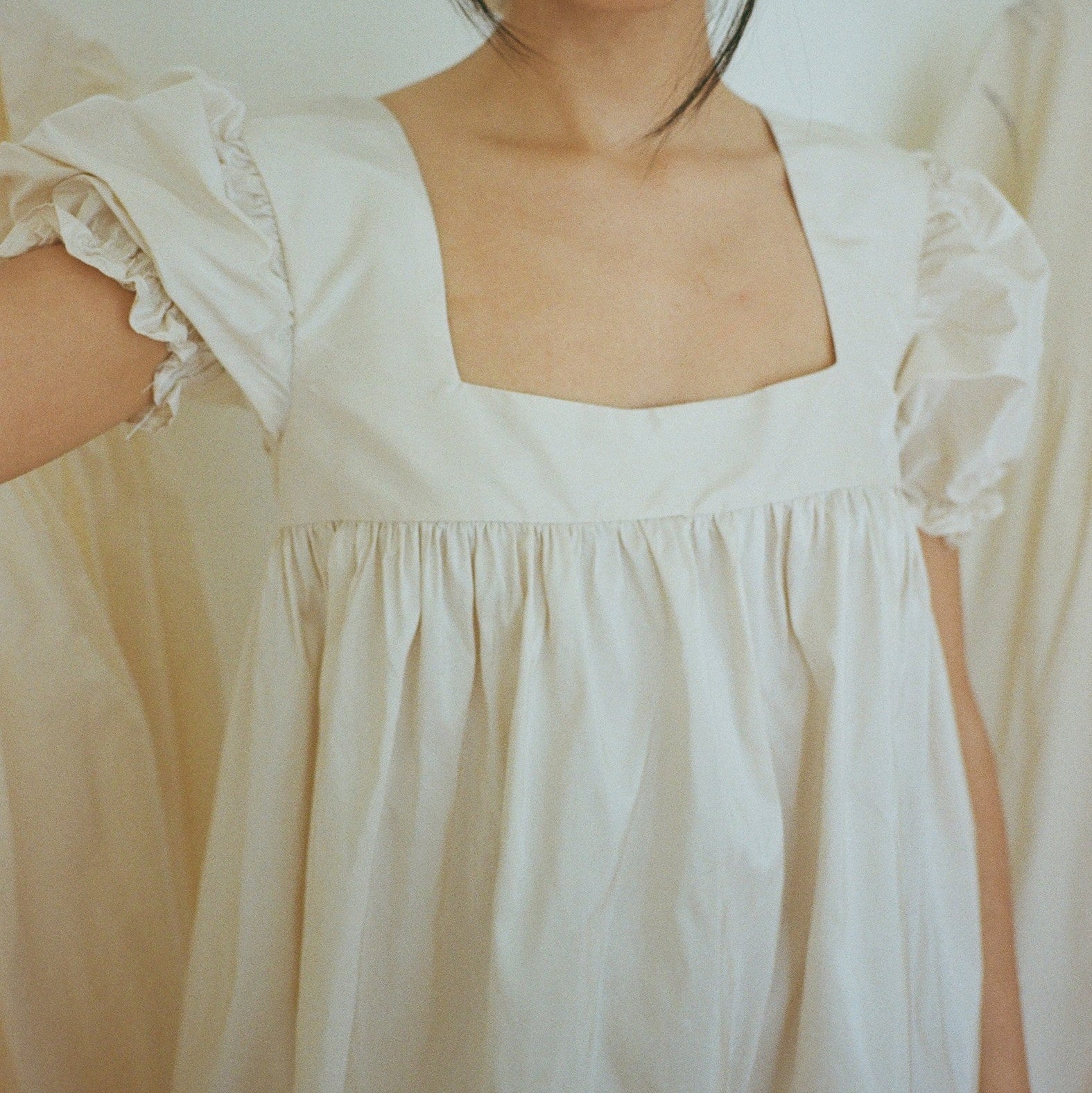 Ivory Silk Taffeta Tie-Back Dress
