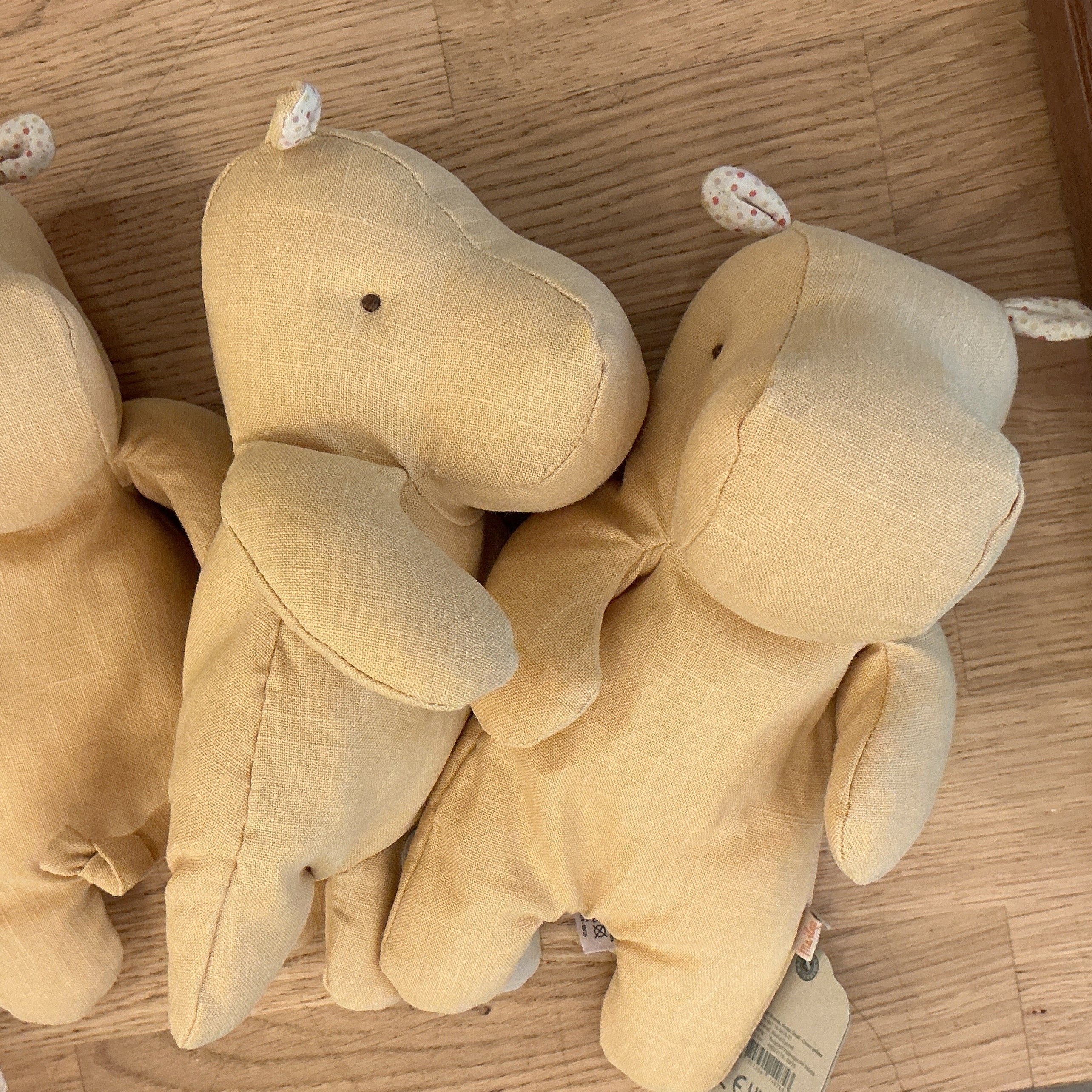 Mini Dusty Yellow Stuffed Hippo