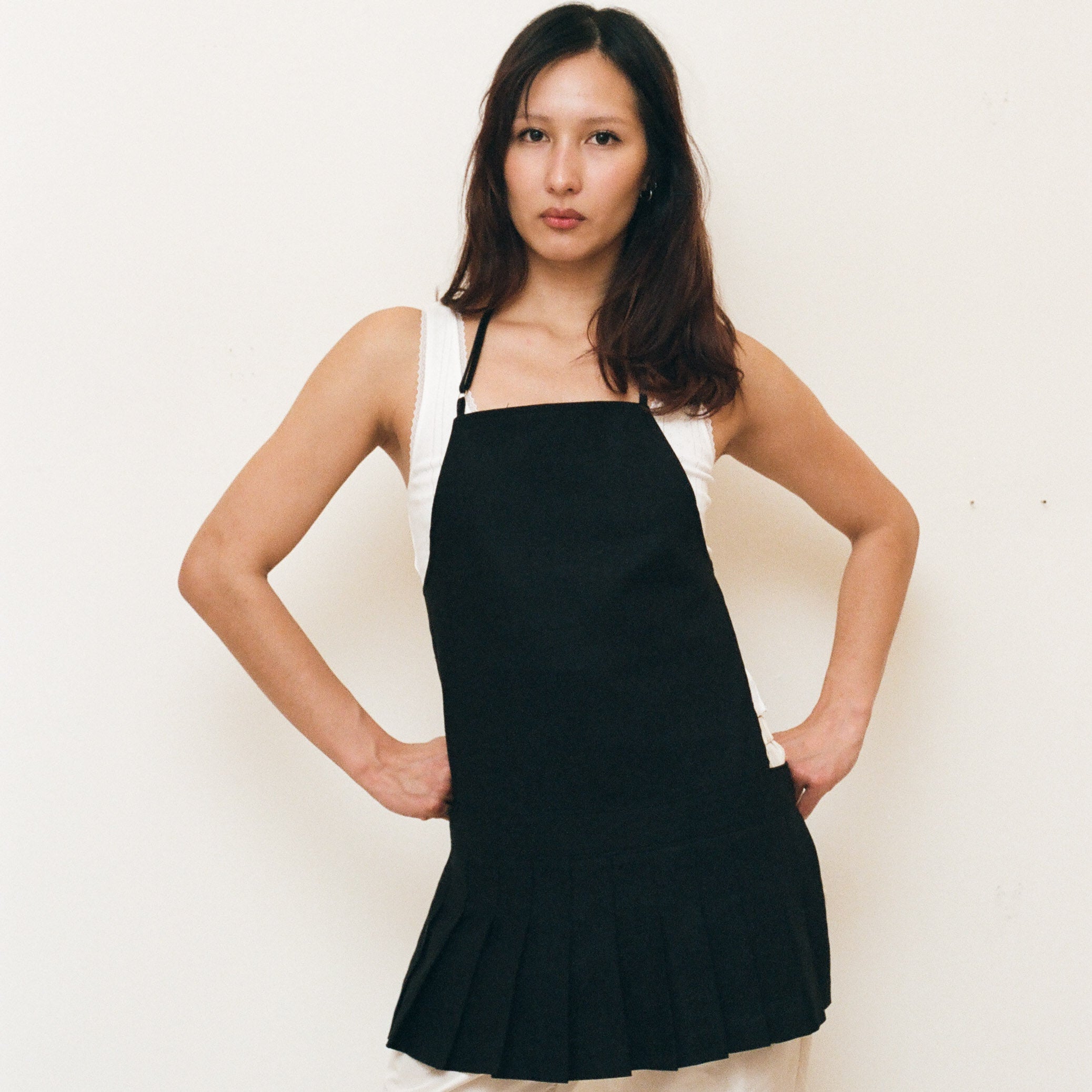 Black Pleated Apron