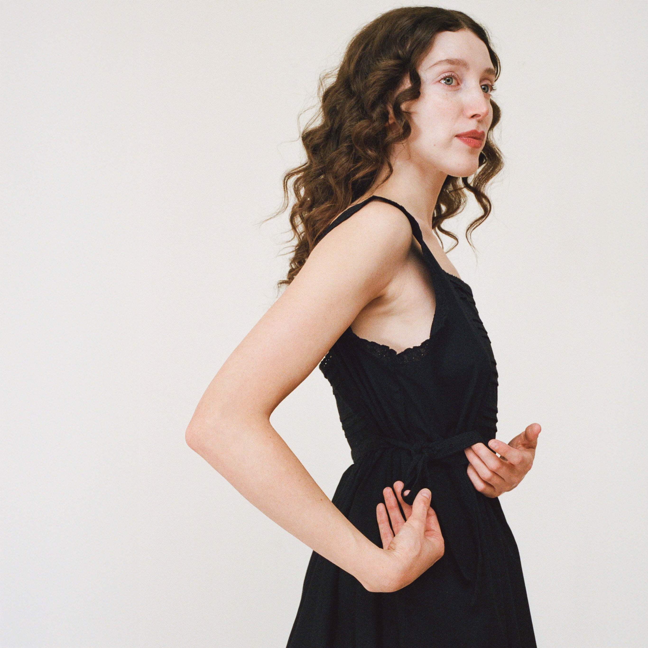 Pinafore Nightdress, Black Pinafore Nightdress, Black