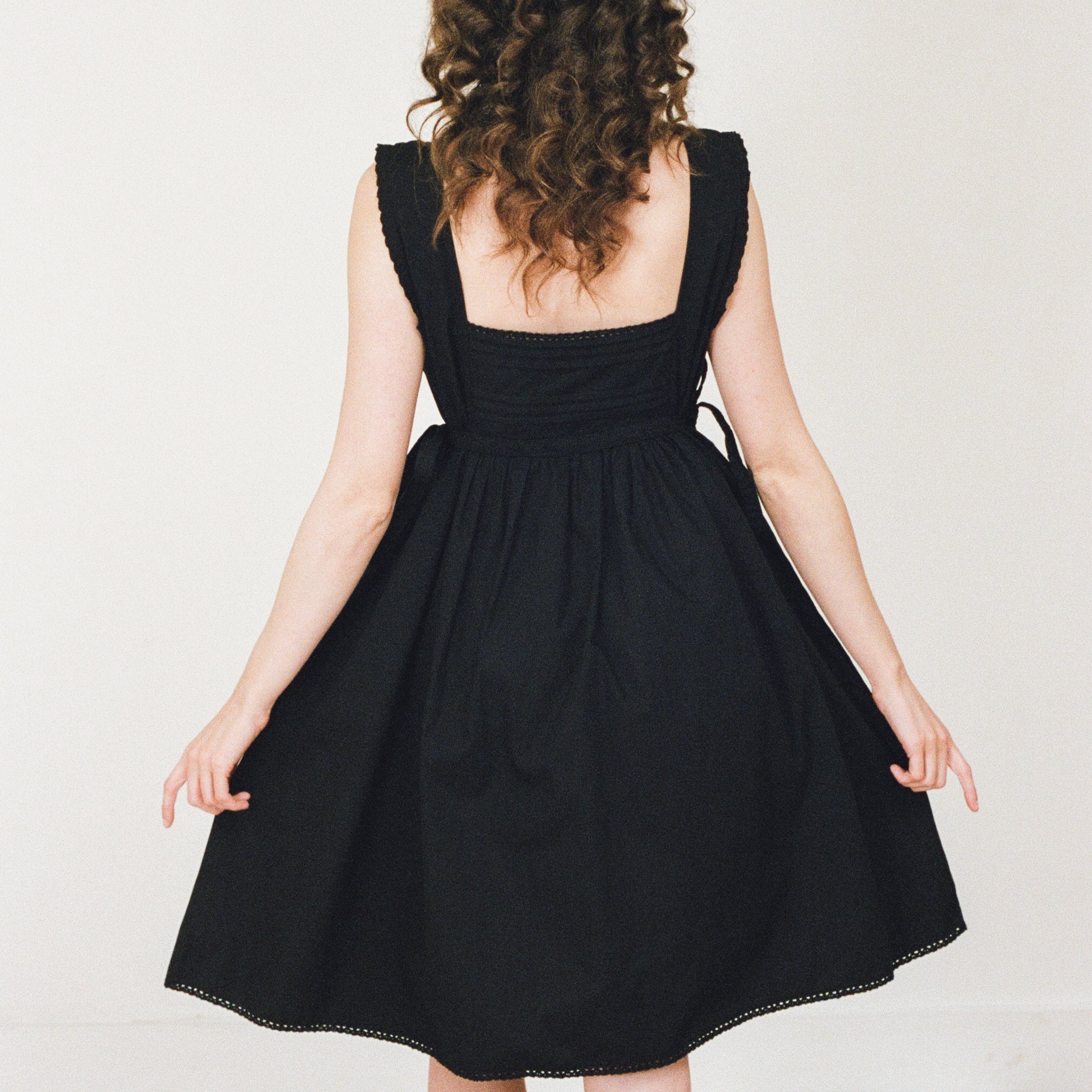 Pinafore Nightdress, Black Pinafore Nightdress, Black
