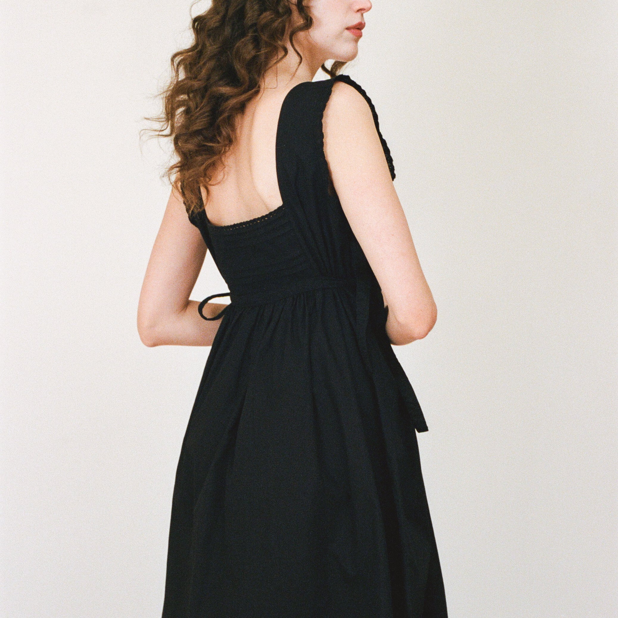 Pinafore Nightdress, Black Pinafore Nightdress, Black