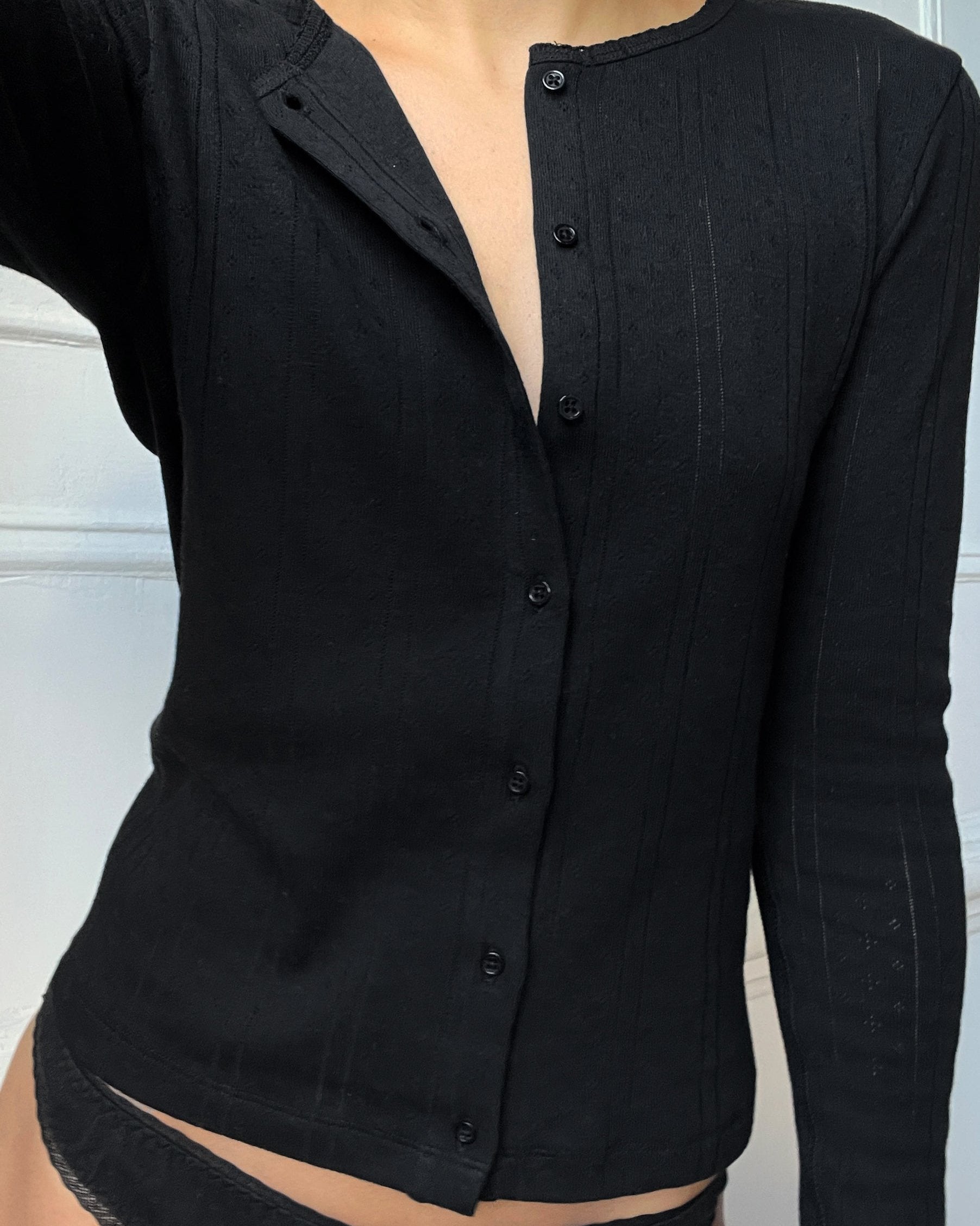 Cou Cou Black Cotton Cardigan