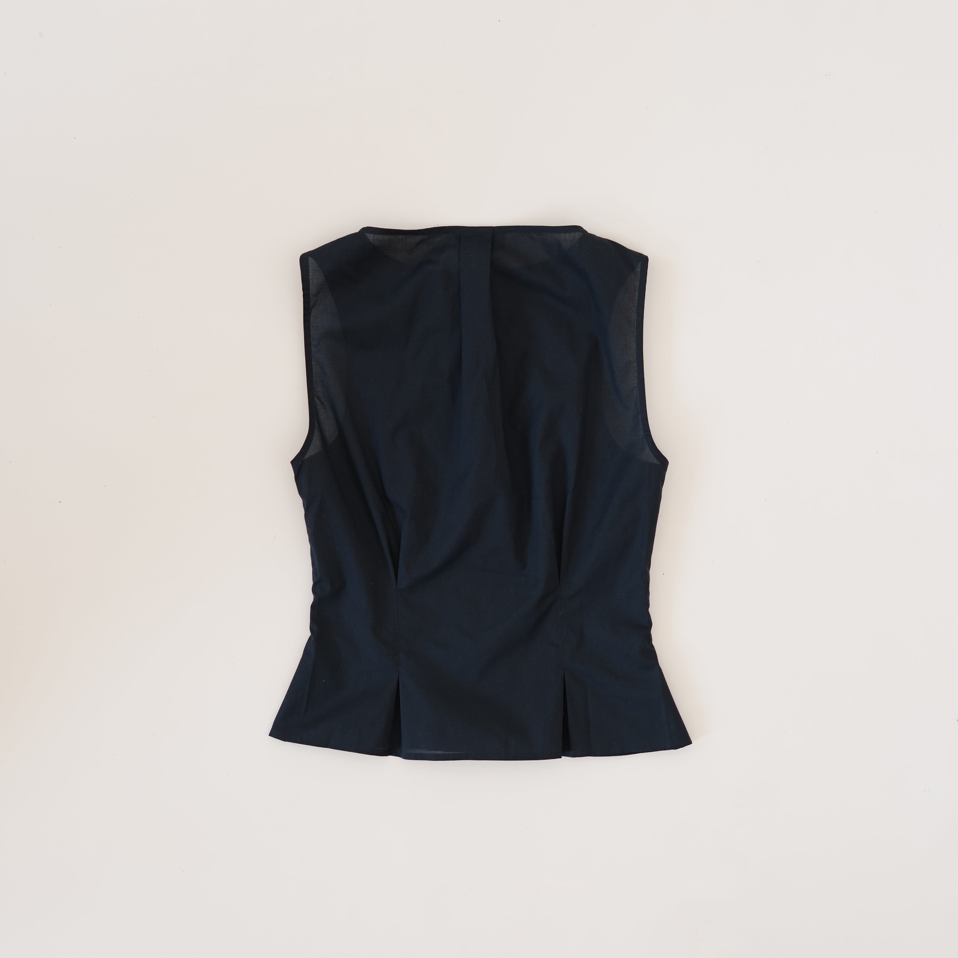 Sleeveless Buttondown Shirt, Black