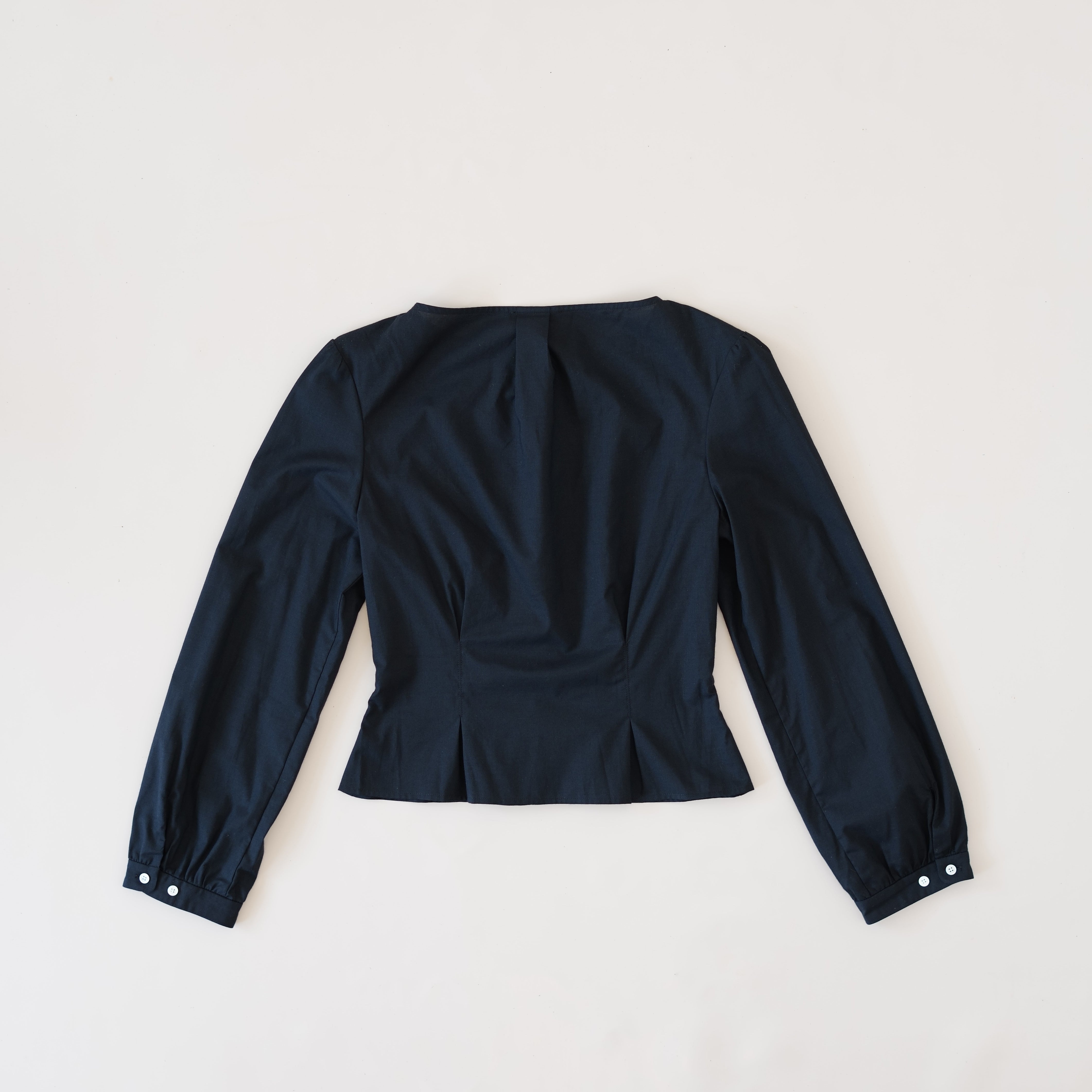 Topstitch Shirt, Black Batiste