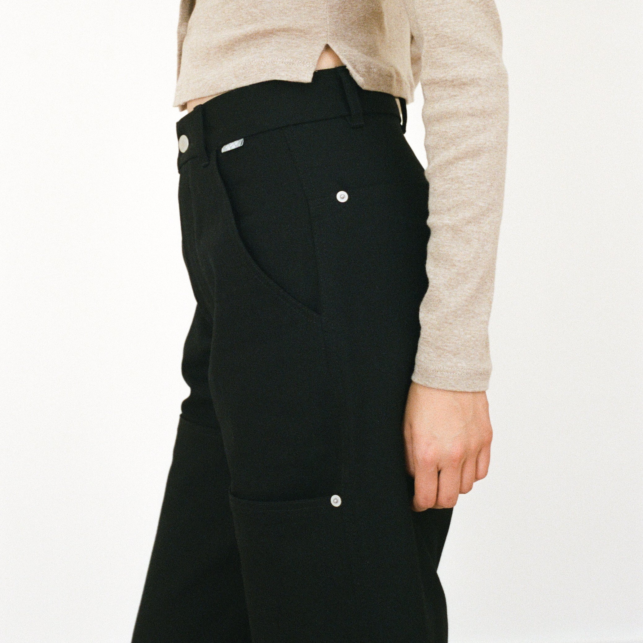 Black Deep-Pocket Work Pants