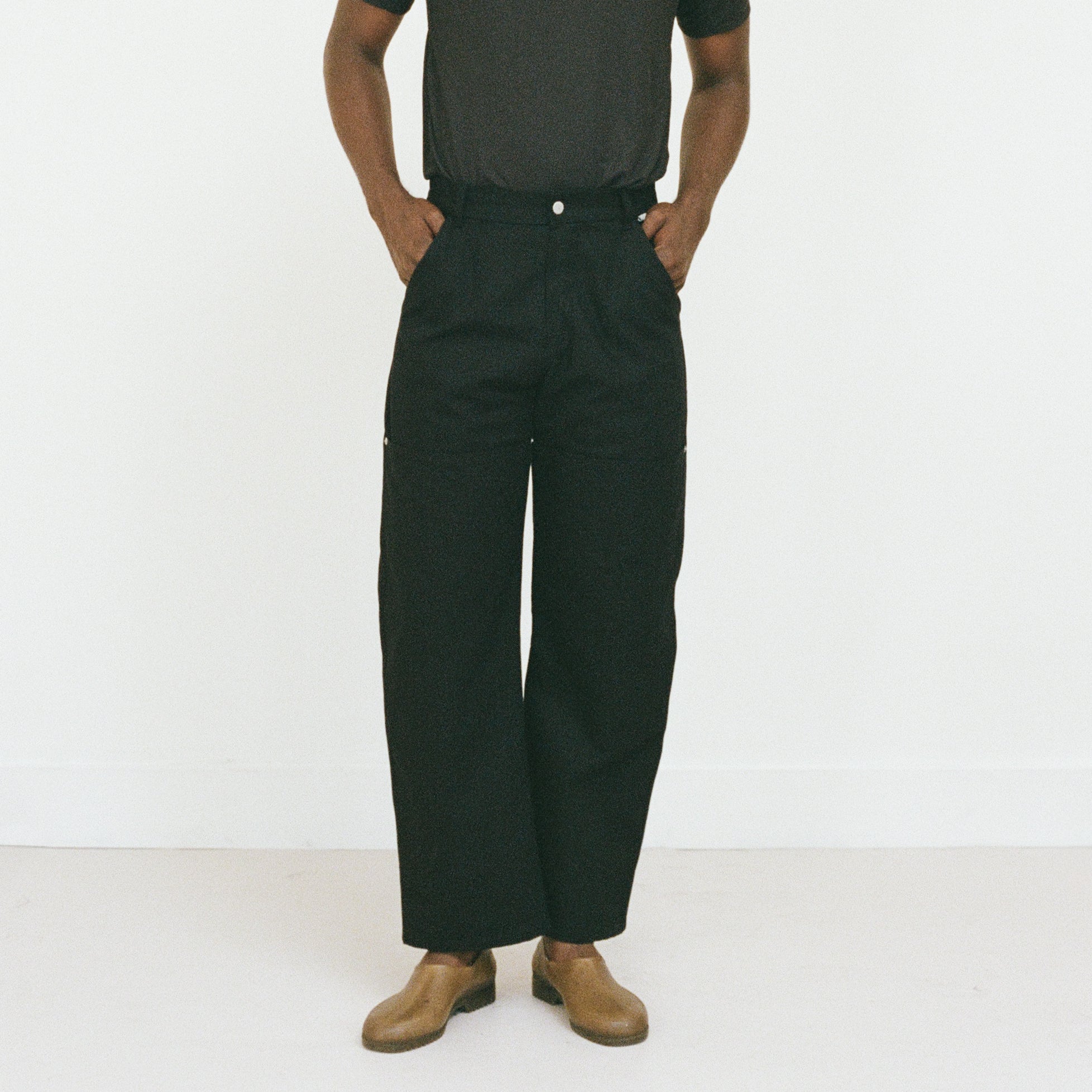 Black Deep-Pocket Work Pants