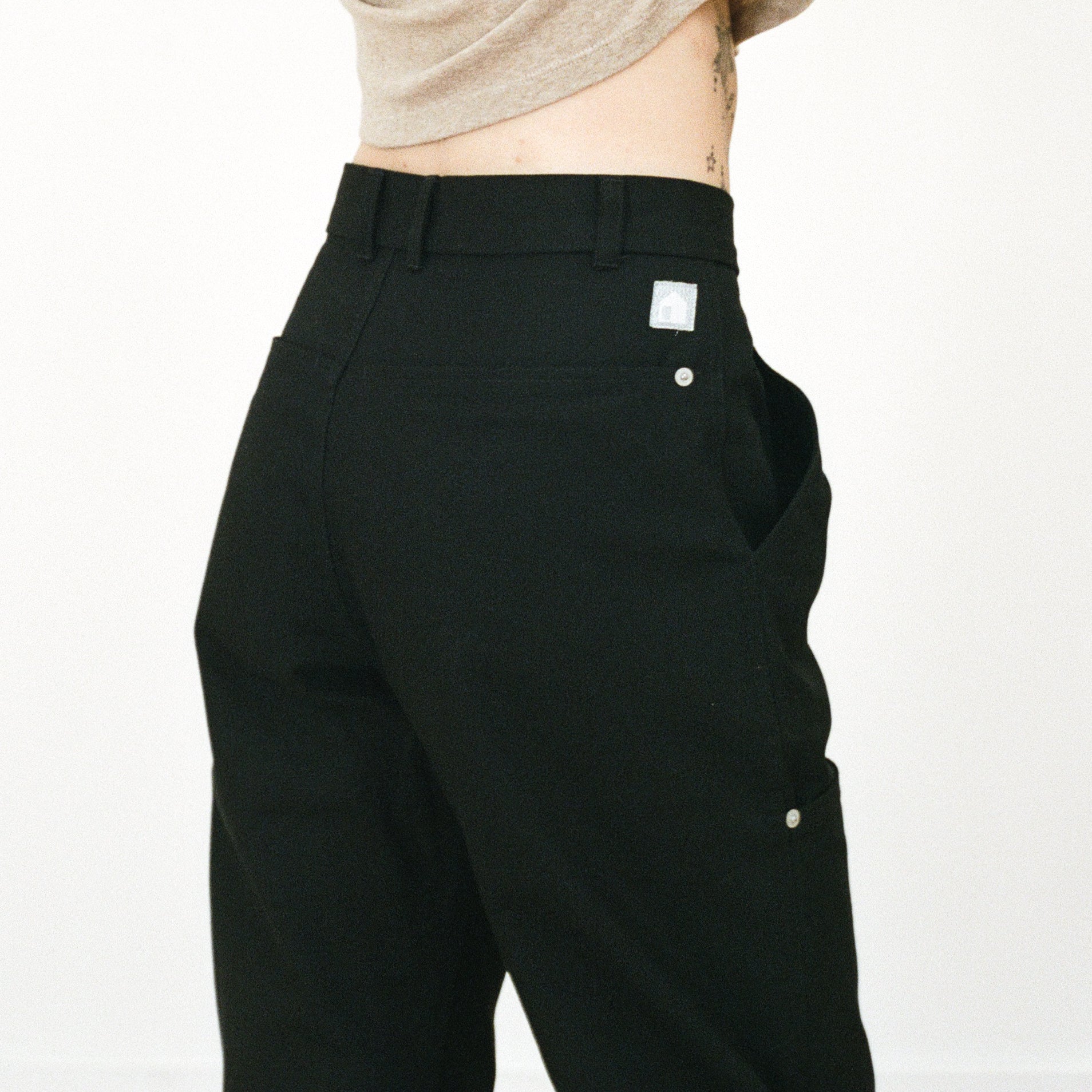 Black Deep-Pocket Work Pants