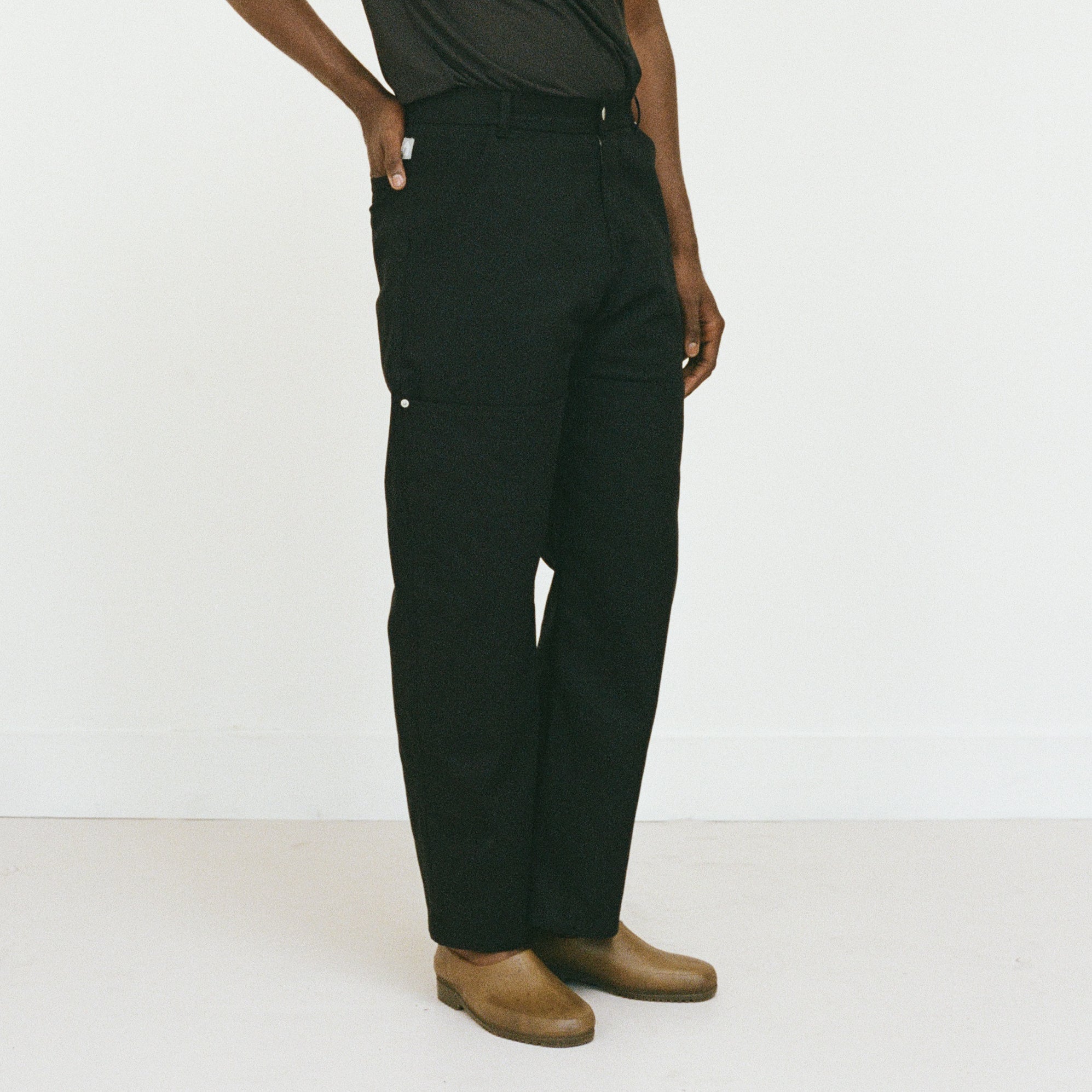 Black Deep-Pocket Work Pants