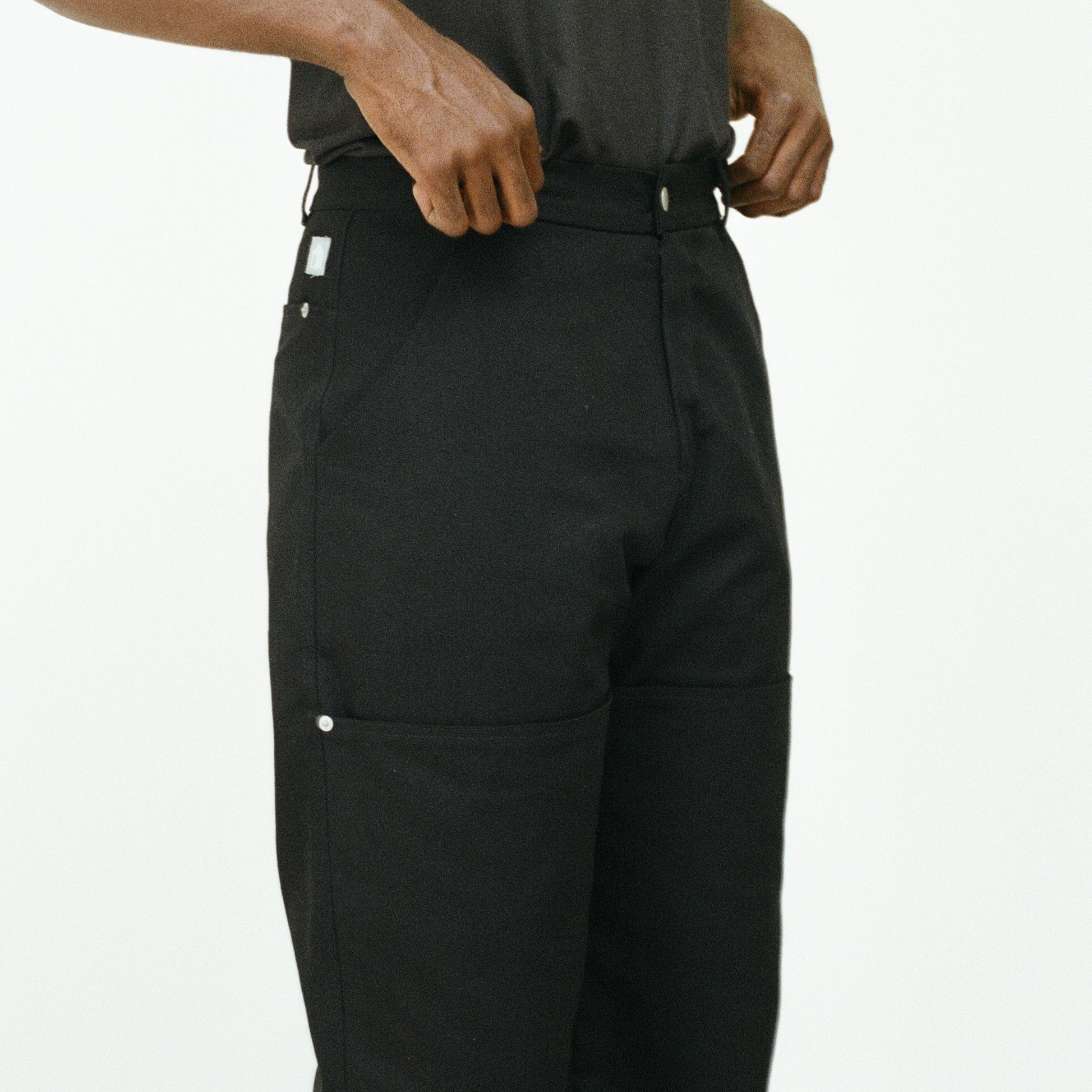 Black Deep-Pocket Work Pants