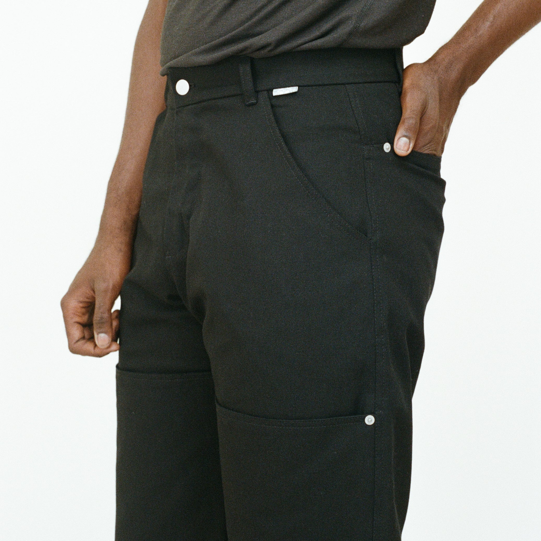 Black Deep-Pocket Work Pants