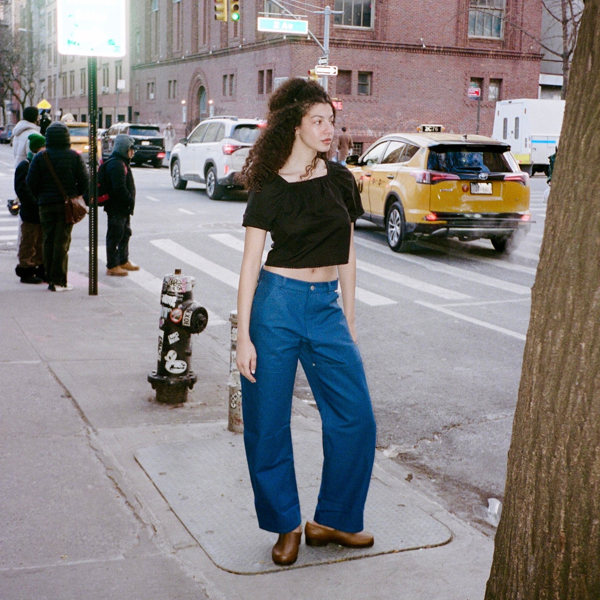 Deep-Pocket Work Pants, Blue