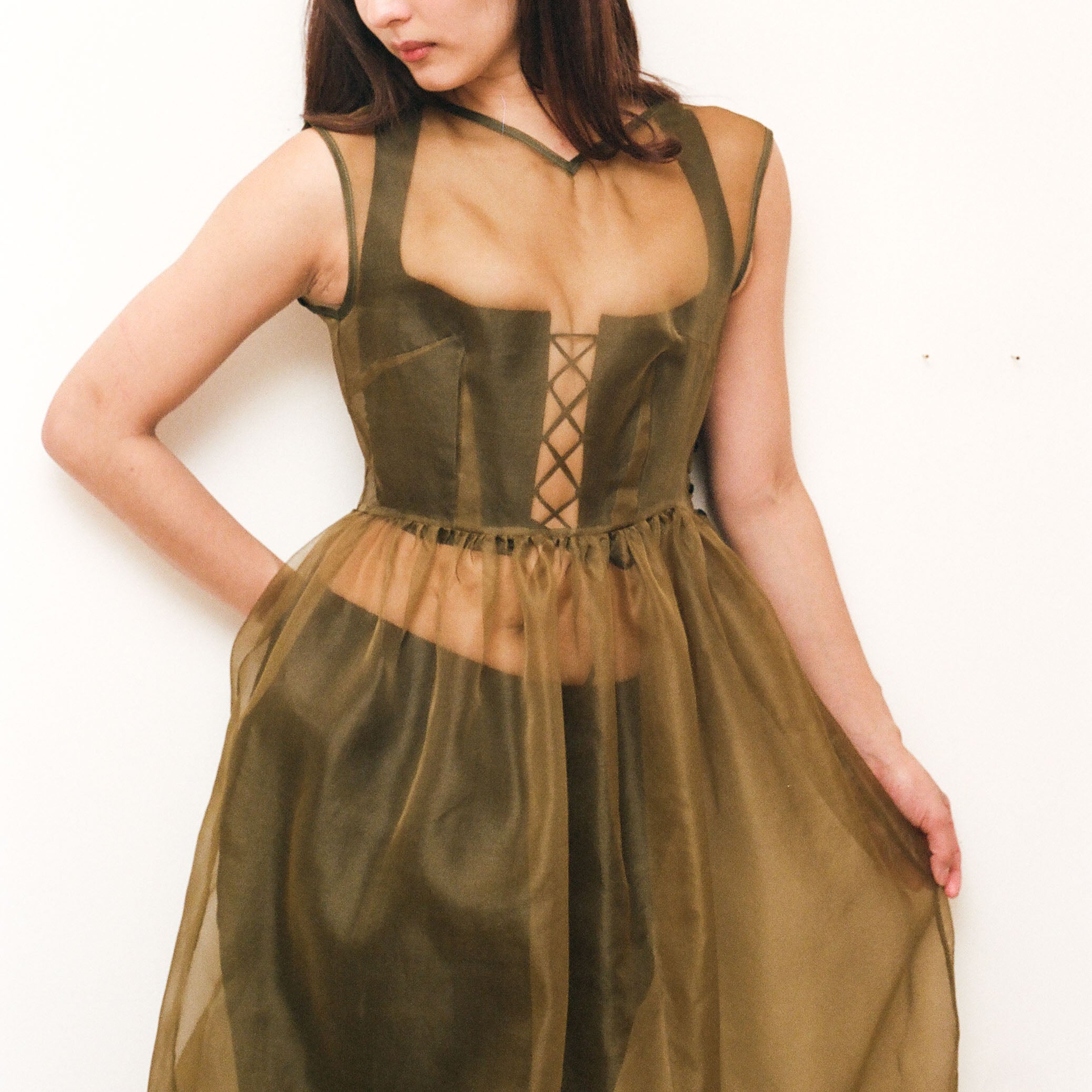 Green Organza Ghost Dress