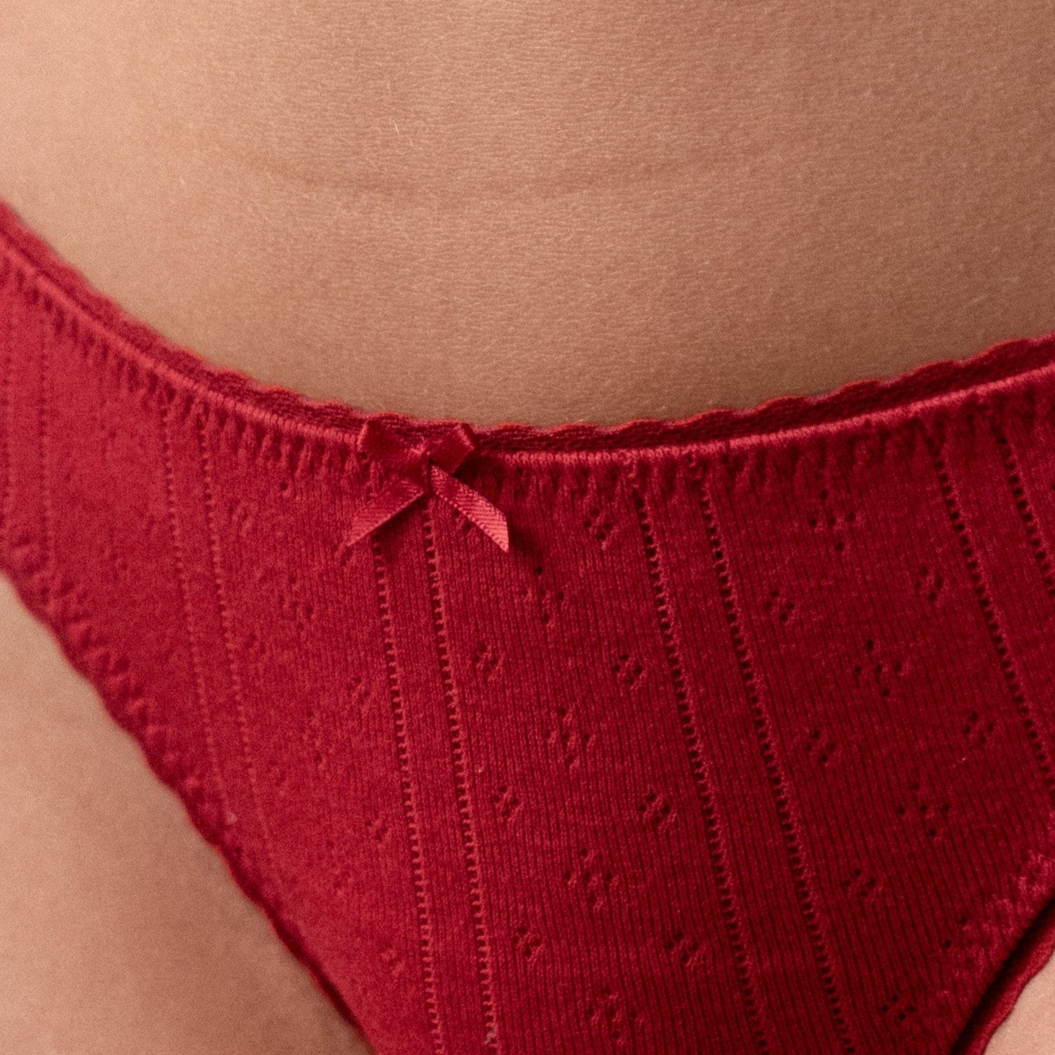 Cou Cou Cherry Red Cotton Thong