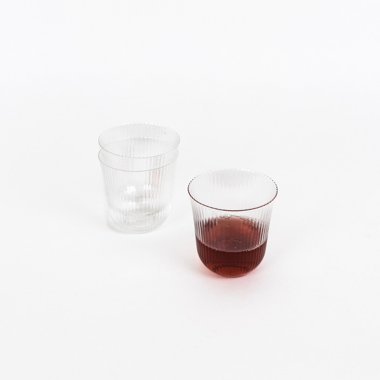 Clear Ribbed Glass Tumbler