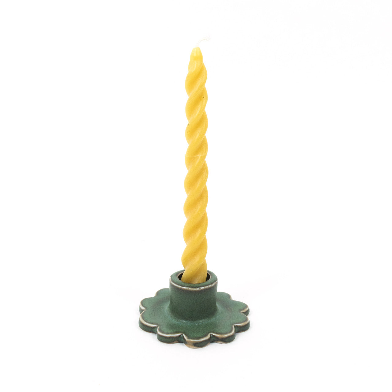 SDM Scalloped Green Candle Holder