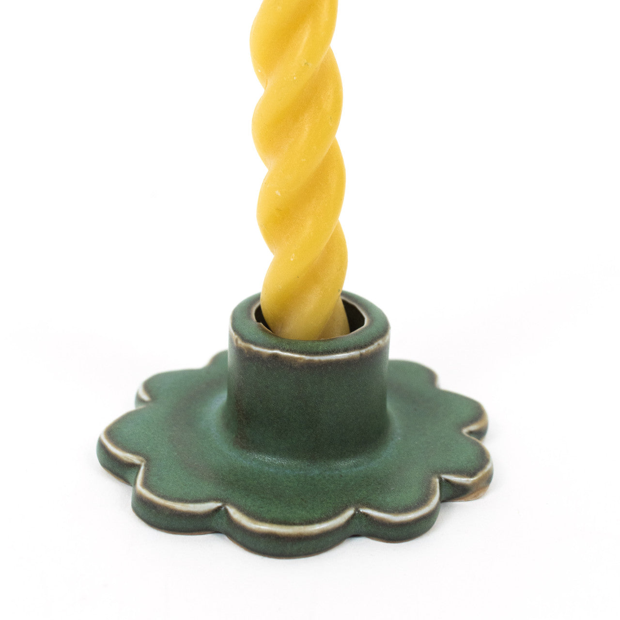 SDM Scalloped Green Candle Holder