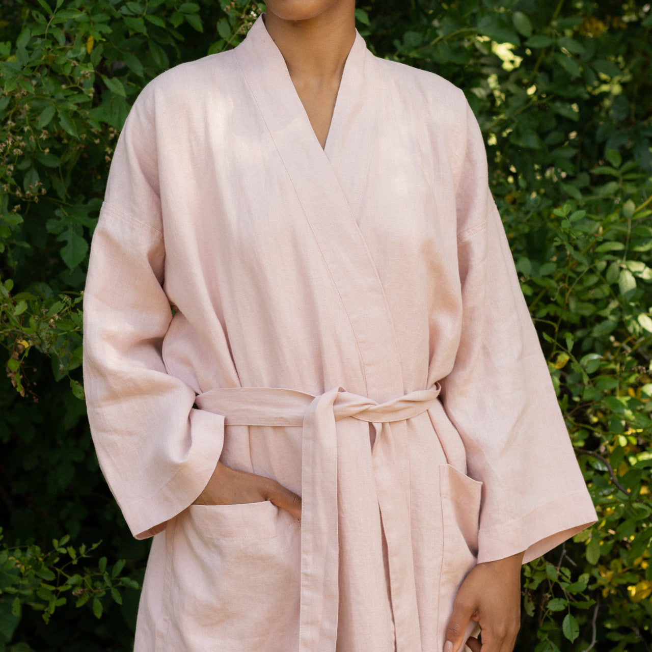 Salter House Linen Robe, Misty Rose