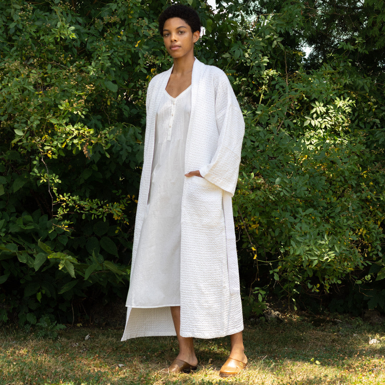 Cotton & Linen Honeycomb Waffle Robe