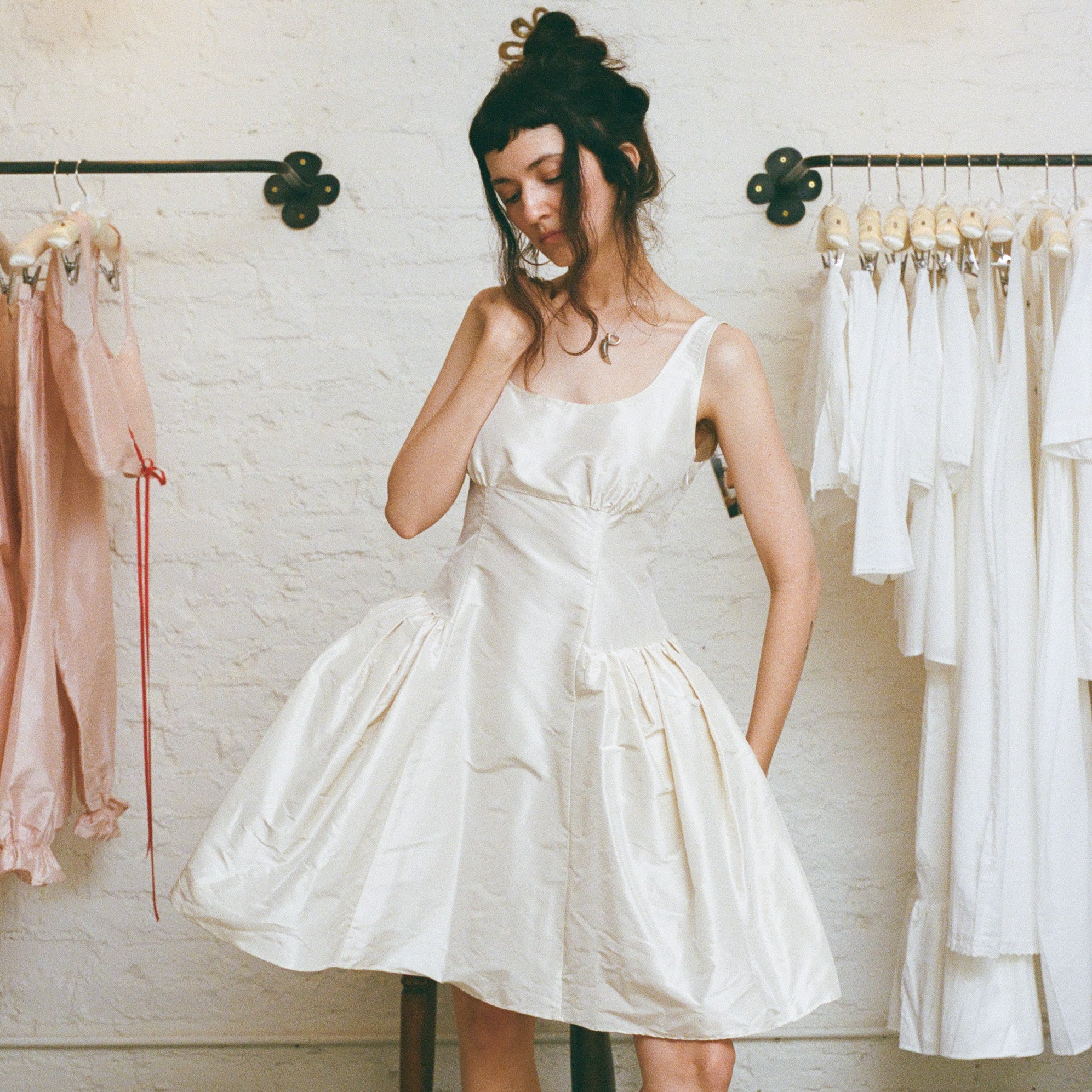 Ivory Taffeta Picnic Dress Large (Made to Order) Ivory Taffeta Picnic Dress Large (Made to Order)