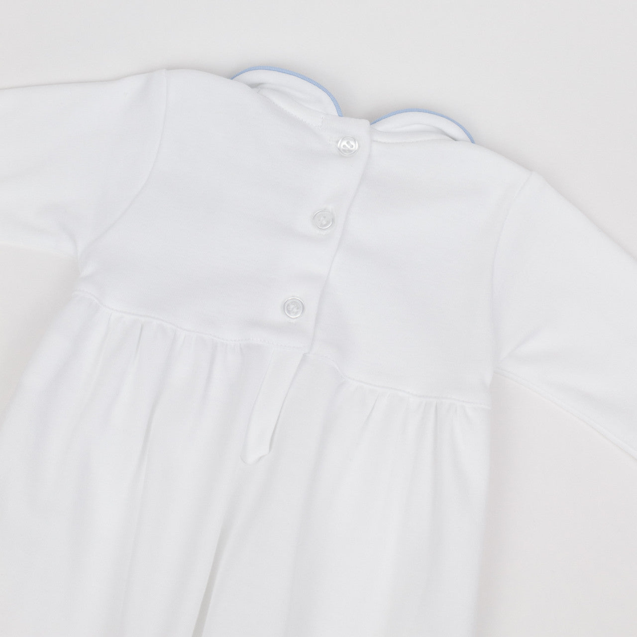 Nella Pima Soft Blue Smocked Baby Footie